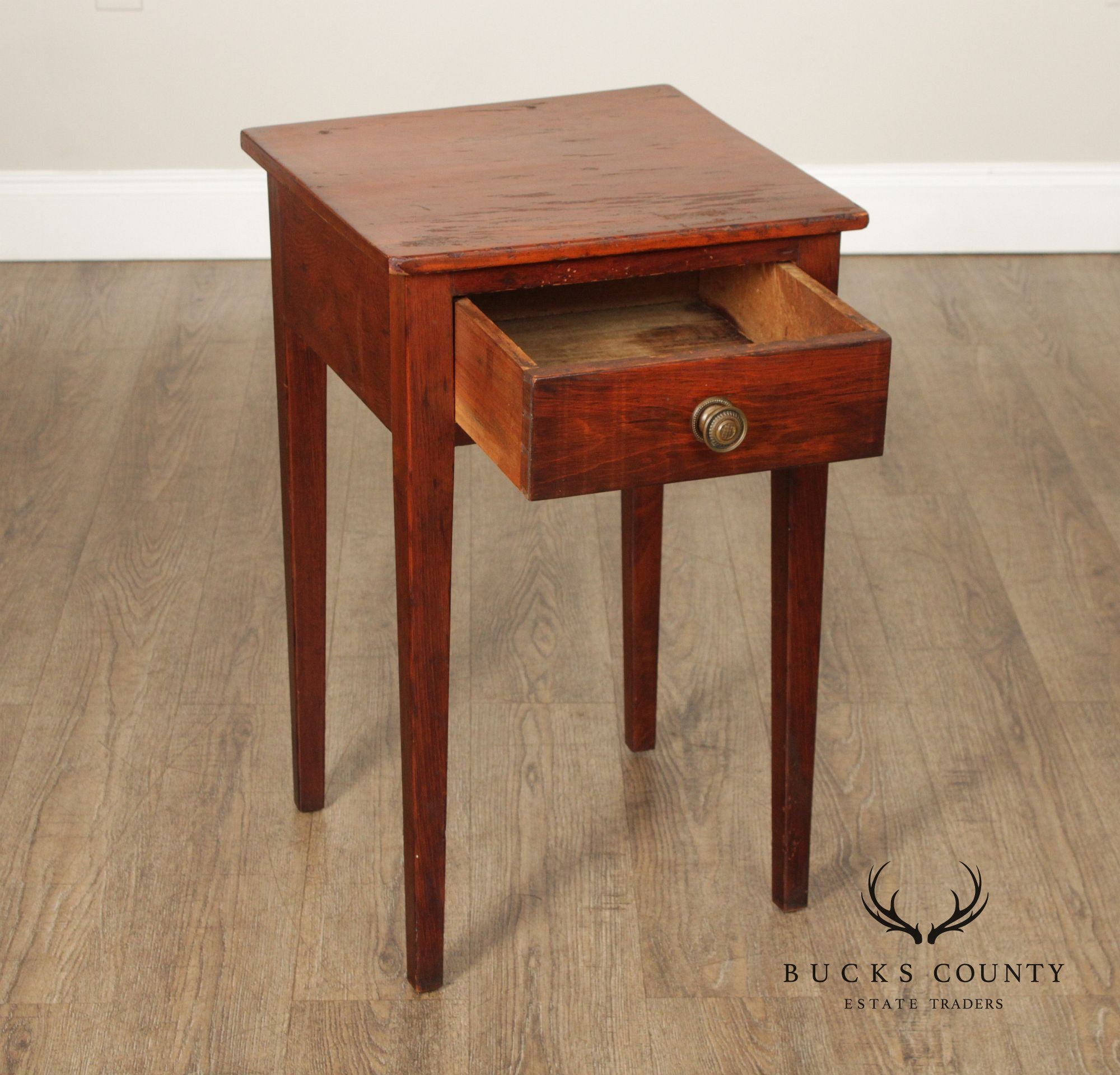 Federal Period Antique American Poplar One-Drawer Stand