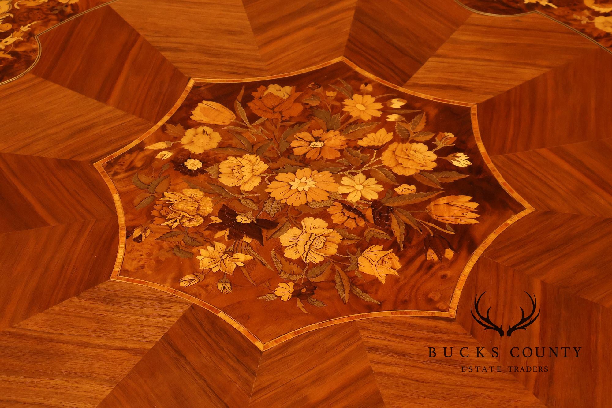 Italian Baroque Style Marquetry Inlaid Center Table