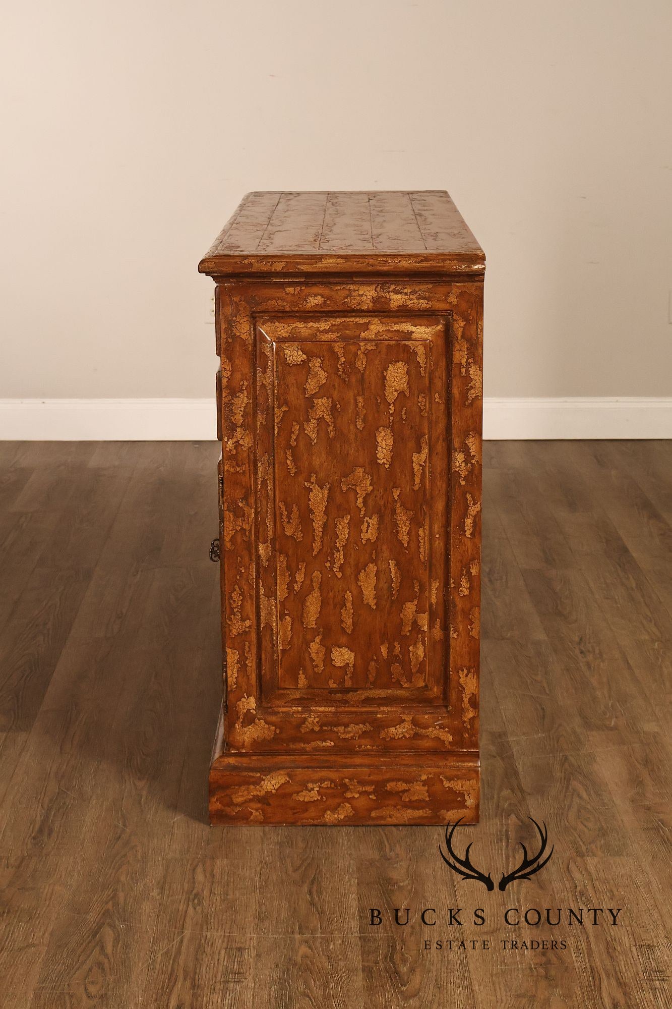 Bausman & Company Paint Decorated Four Door Sideboard Buffet Cabinet
