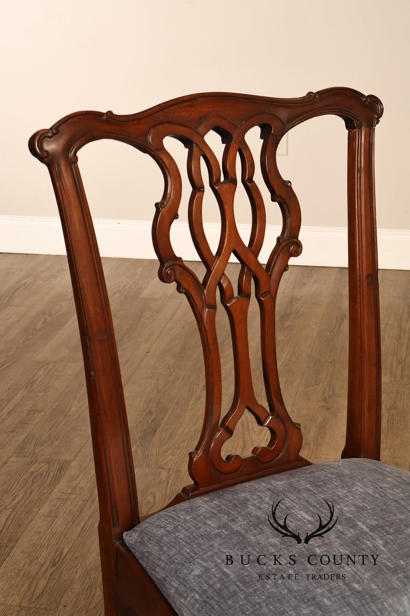 Councill Chippendale Style Vintage Set of Six Mahogany Dining Chairs