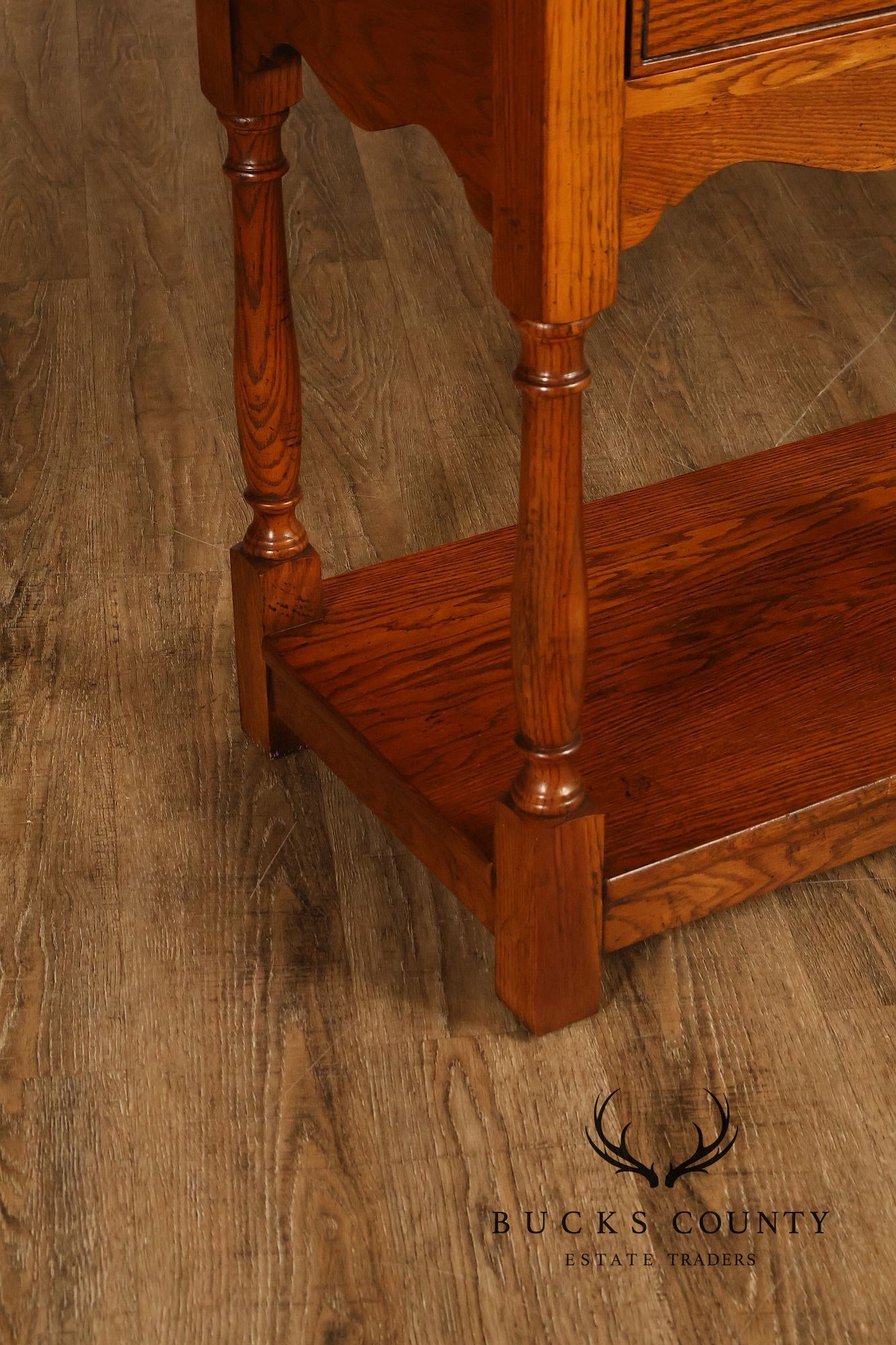 Hickory Chair Company Oak Three Drawer Console Sofa Table