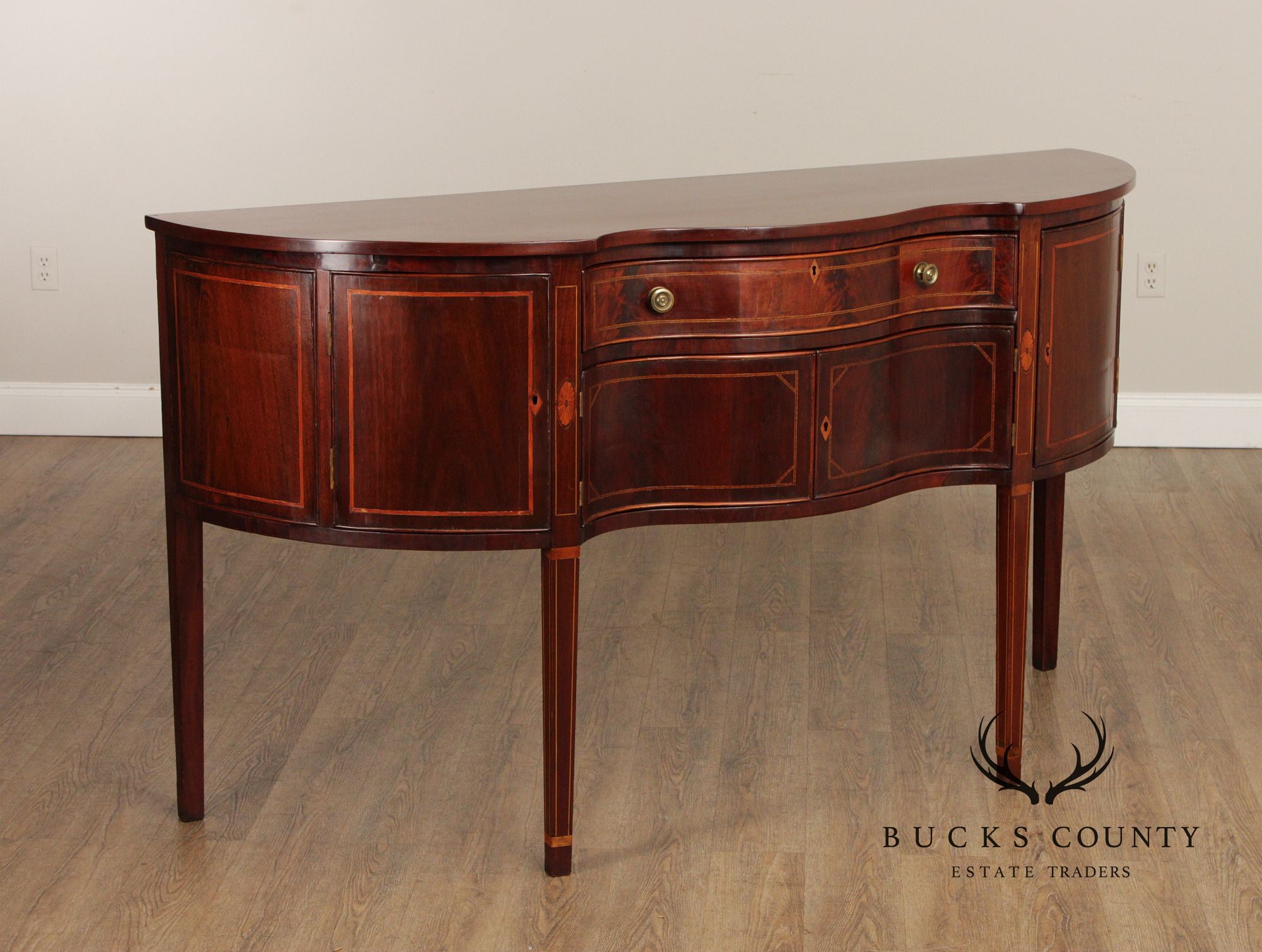 American Federal Inlaid Mahogany Serpentine Sideboard