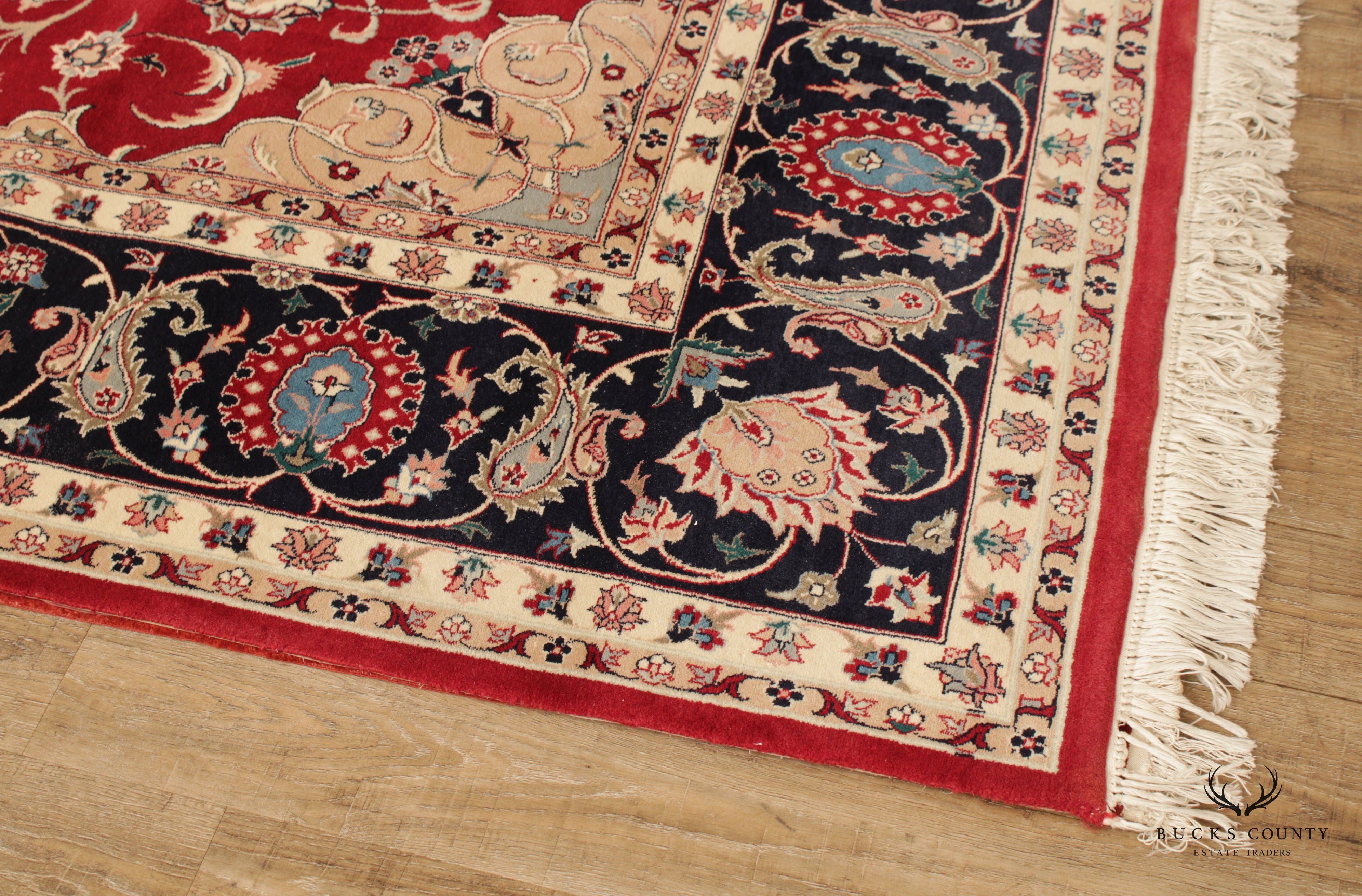 Persian Kashan Large Woven Wool Area Rug, 13' x 9'