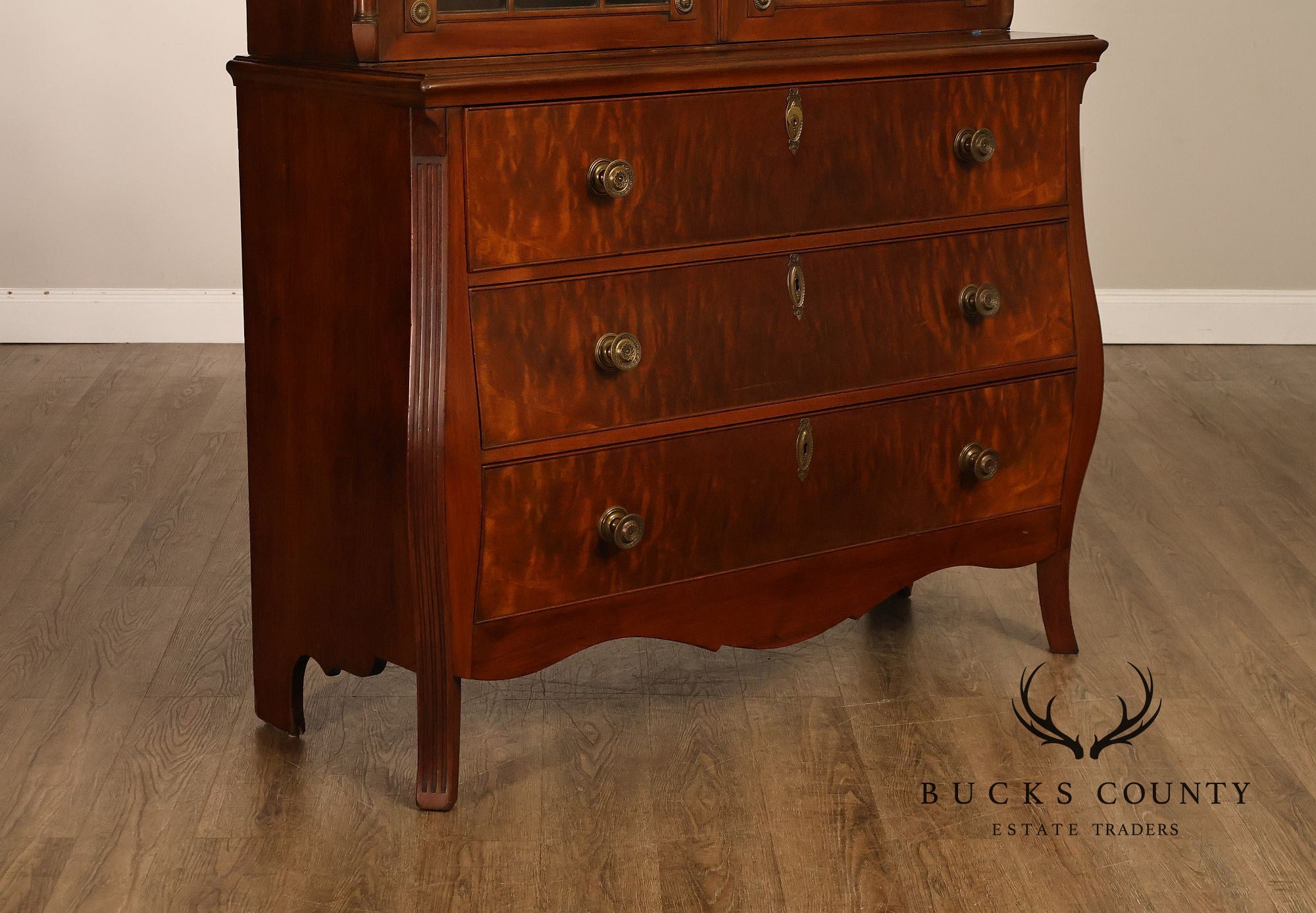 Federal Style Mahogany Secretary Bookcase With Drop Front Desk