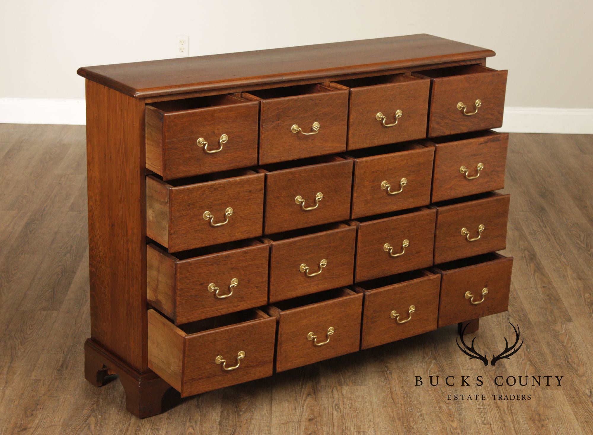 Antique Oak and Poplar Sixteen Drawer Apothecary Chest
