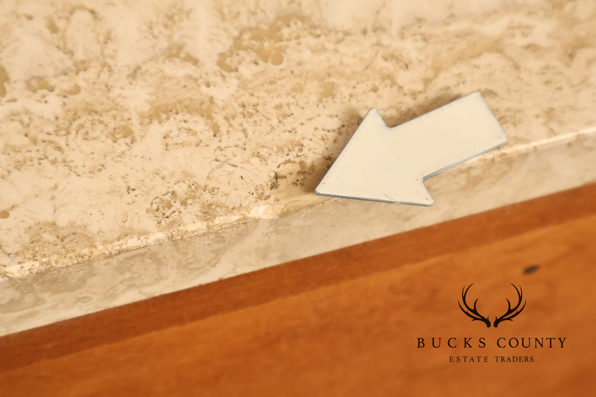 Italian Neoclassical Style Travertine Top Chest of Drawers