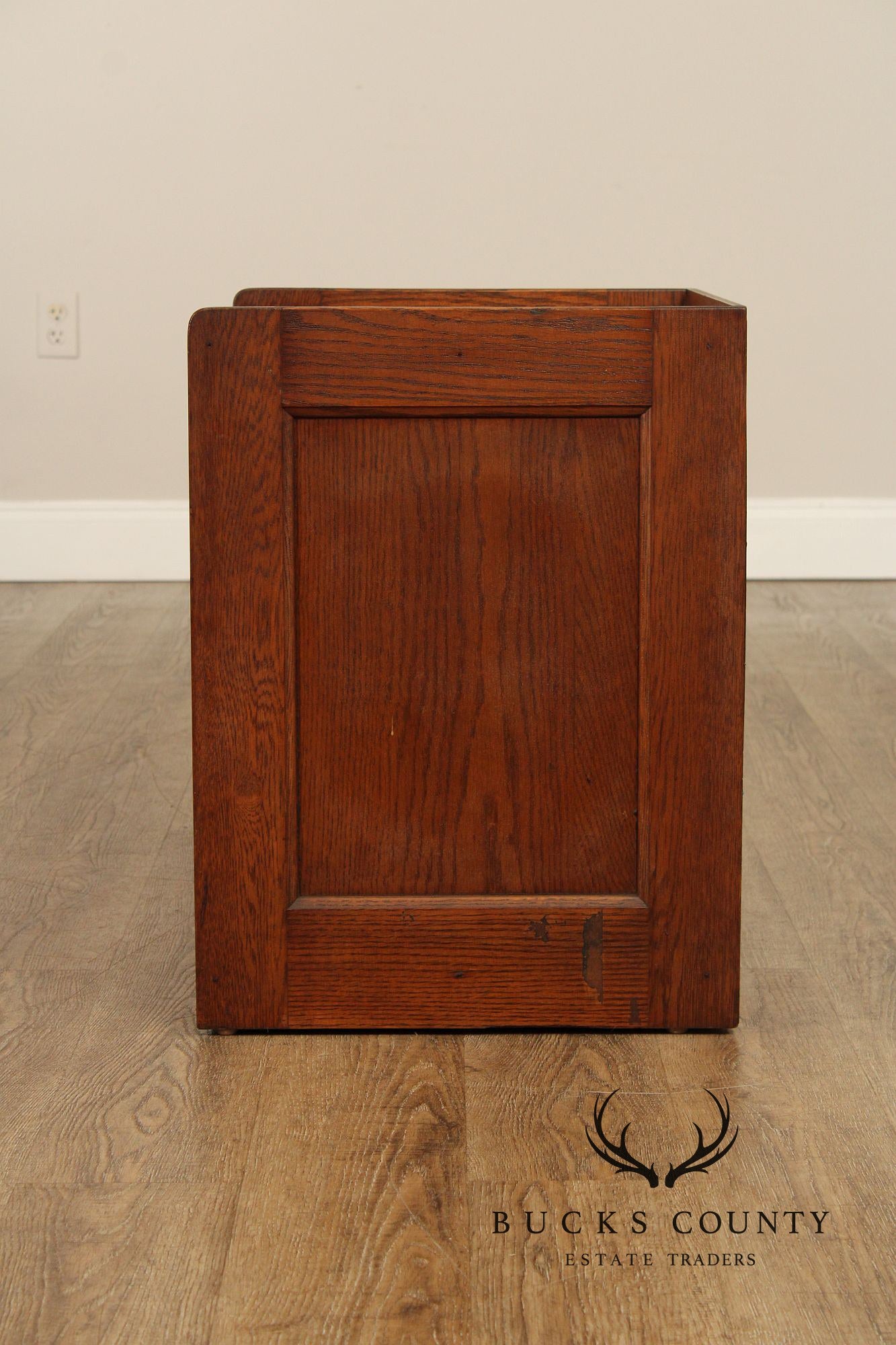 Antique Globe Oak Flat File Cabinet