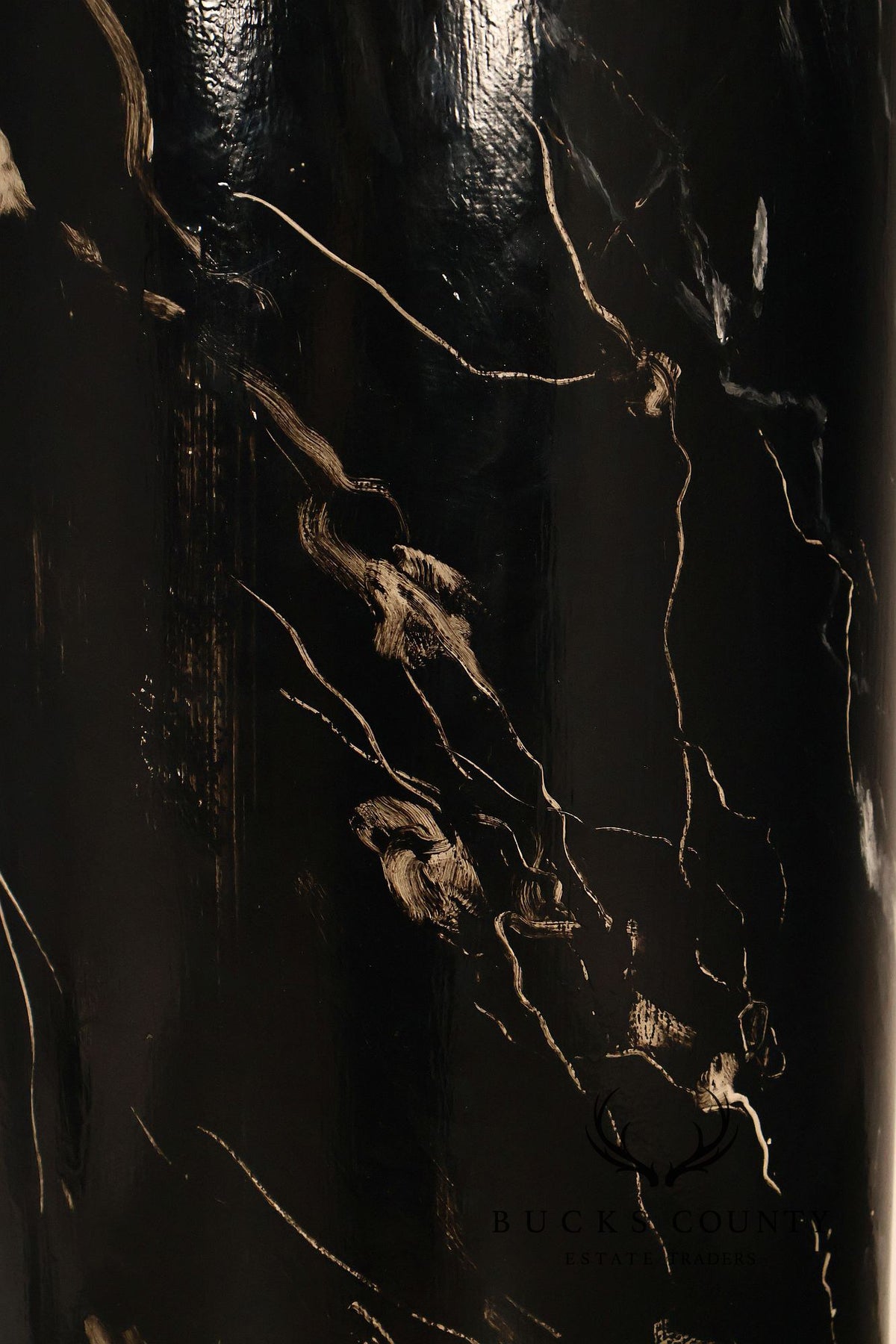 Monumental Neoclassical Faux Marble And Gilt Corinthian Decorative Column