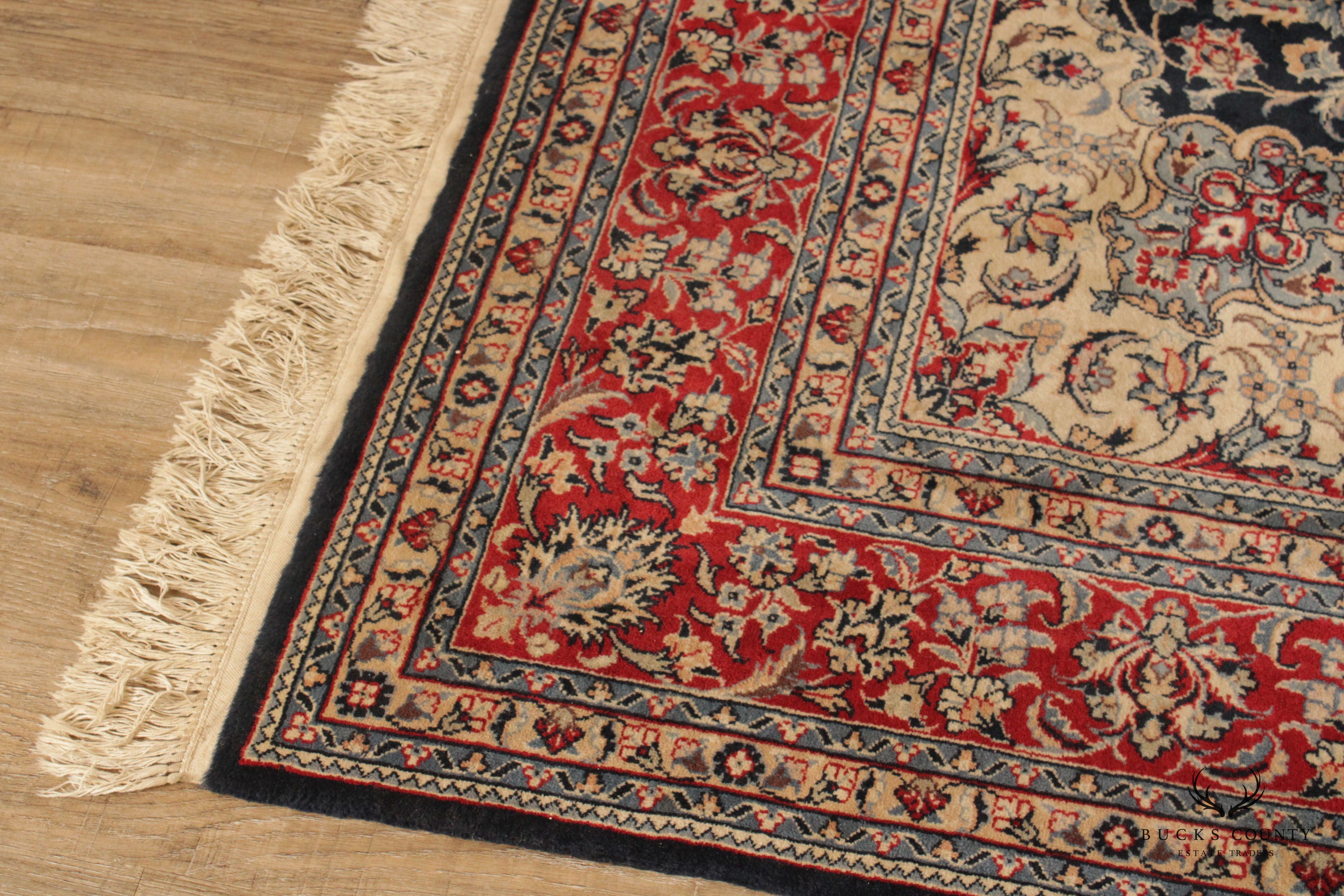 Persian Kashan Wool Area Rug, 9' x 6'