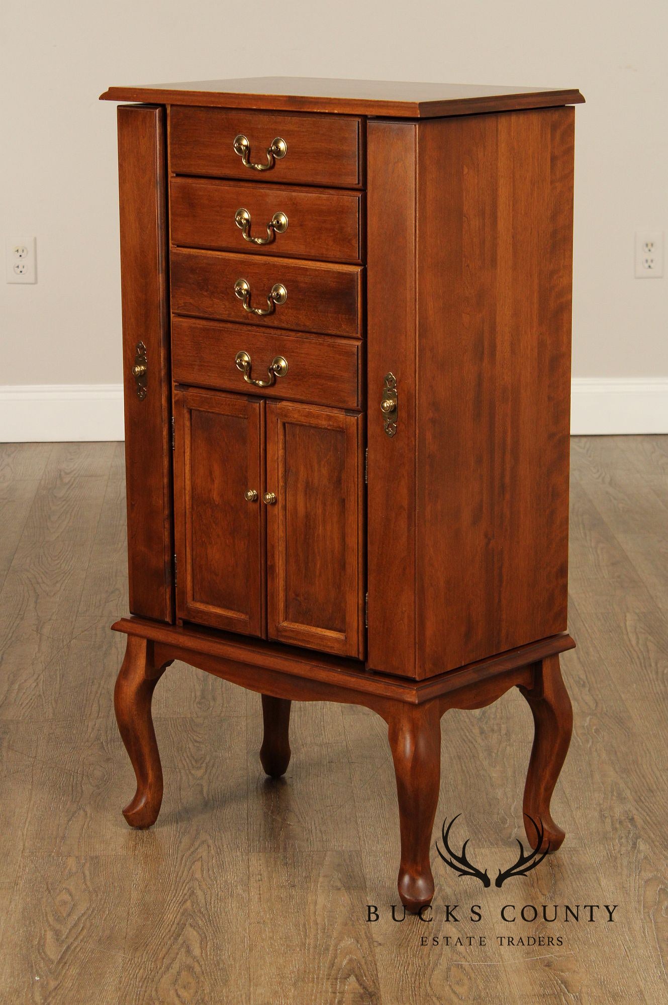 Ethan Allen Queen Anne Style Cherry Jewelry Armoire