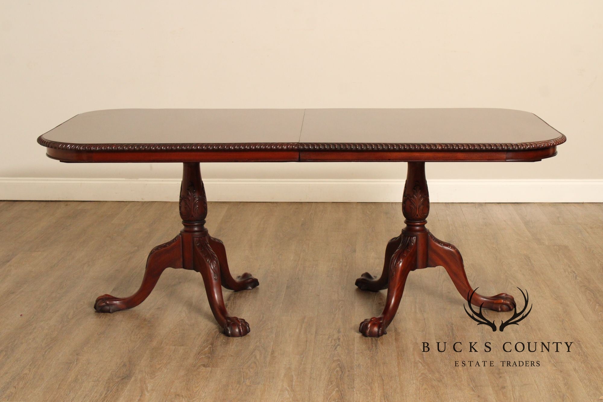 Georgian Style Mahogany Double Pedestal Dining Table