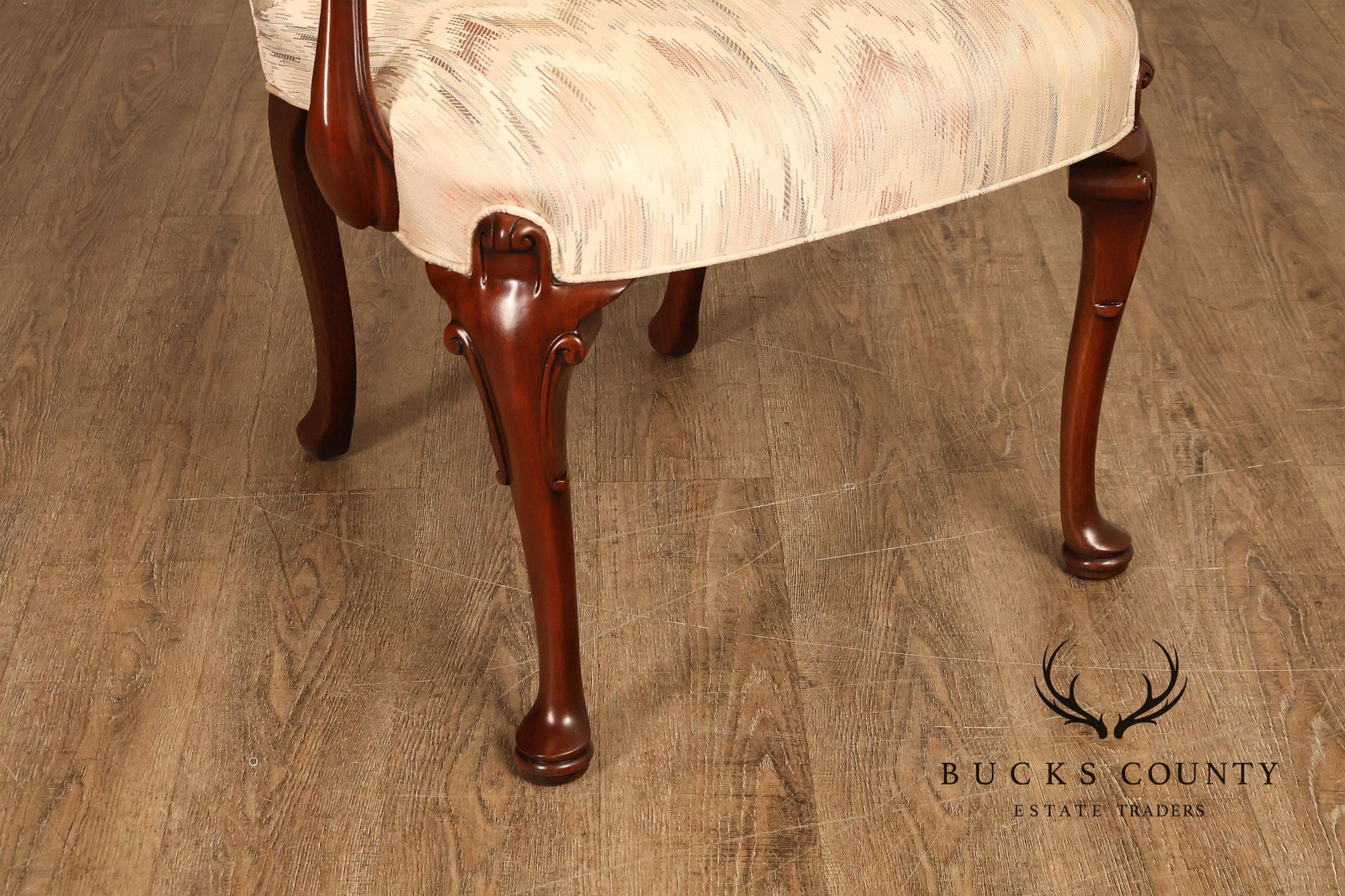 Southwood Queen Anne Style Pair of Mahogany Armchairs