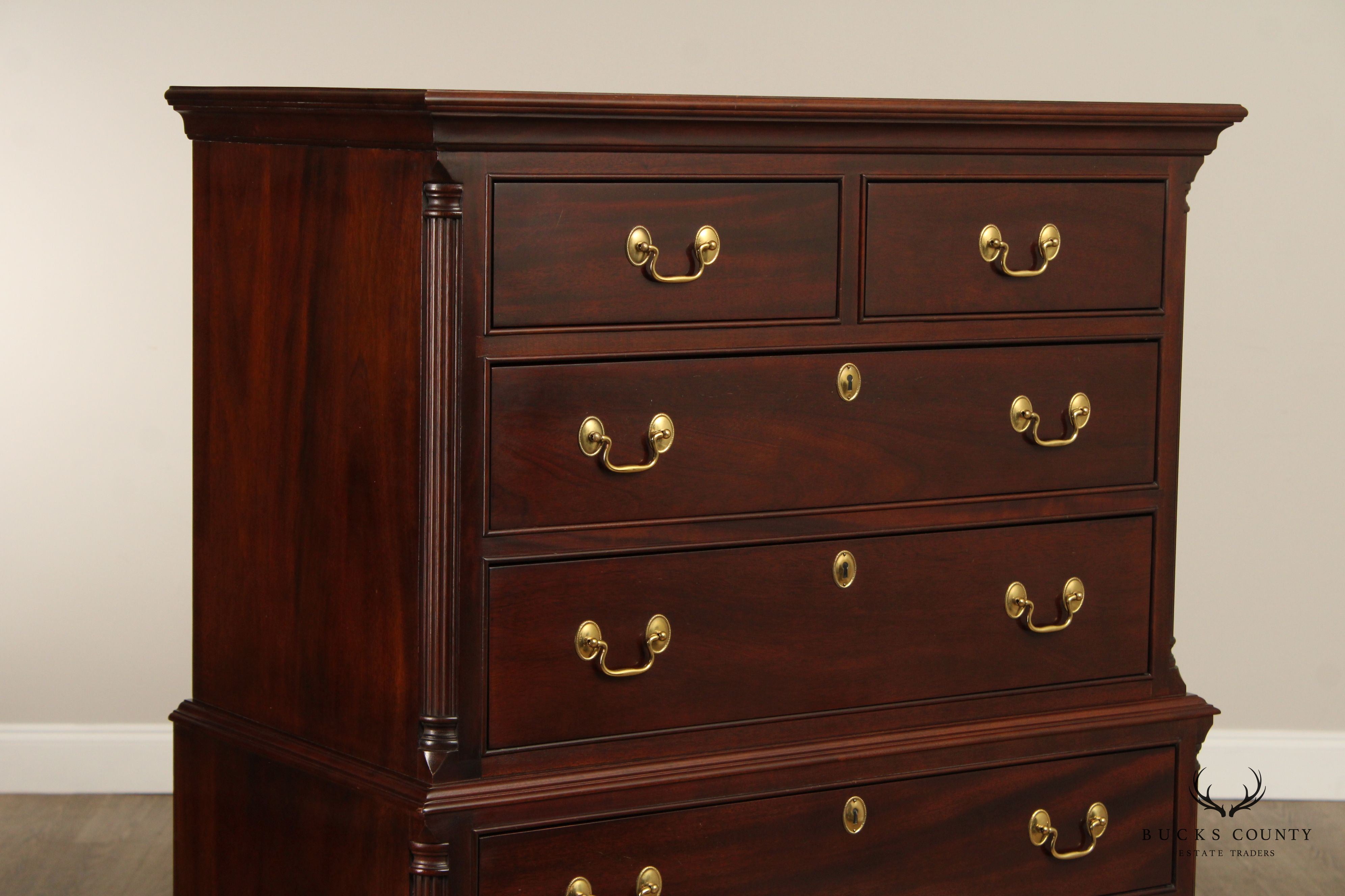 STICKLEY CHIPPENDALE STYLE MAHOGANY HIGHBOY CHEST