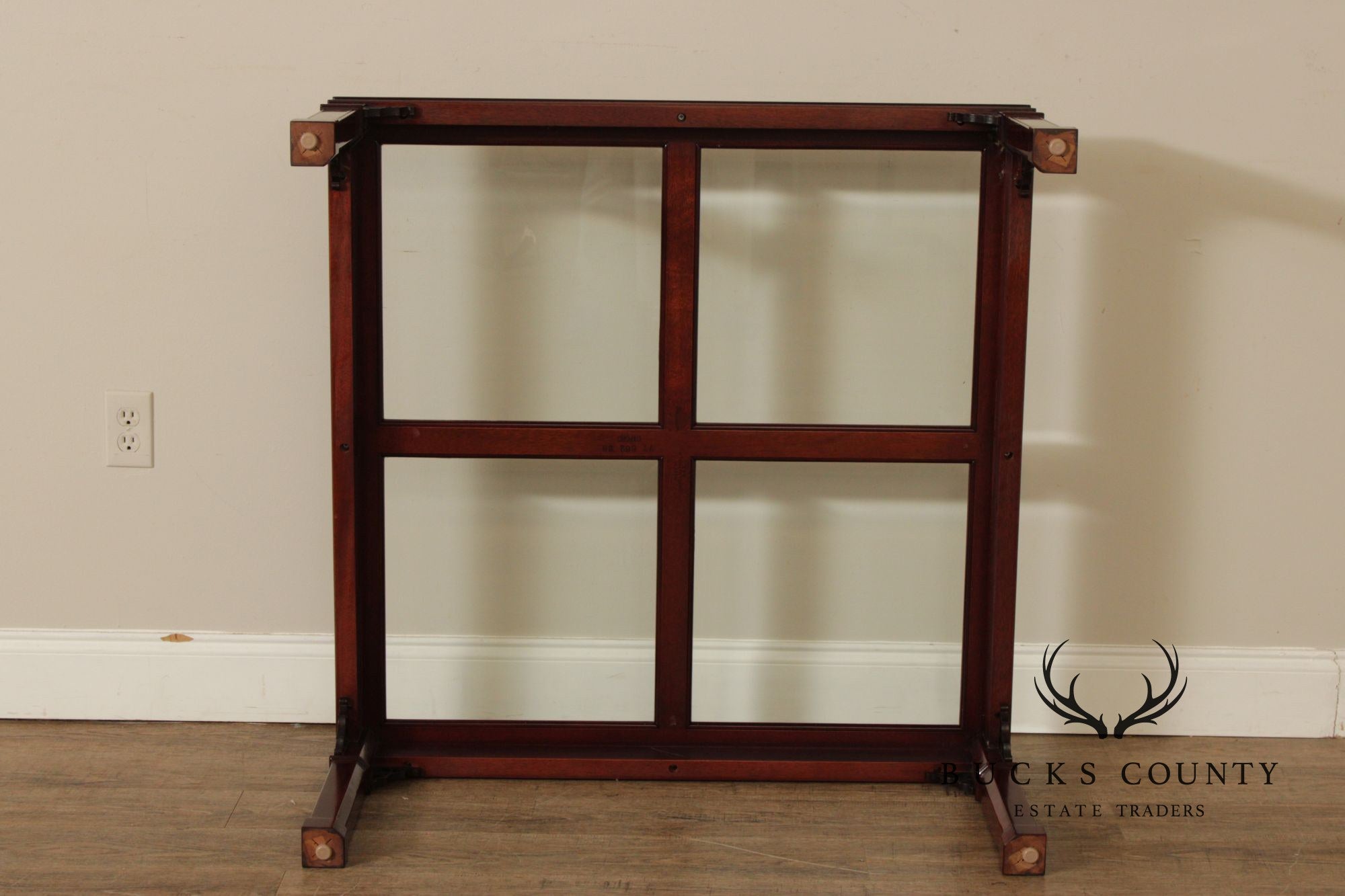 Kindel Chinese Chippendale Style Glass Top Mahogany Coffee Table