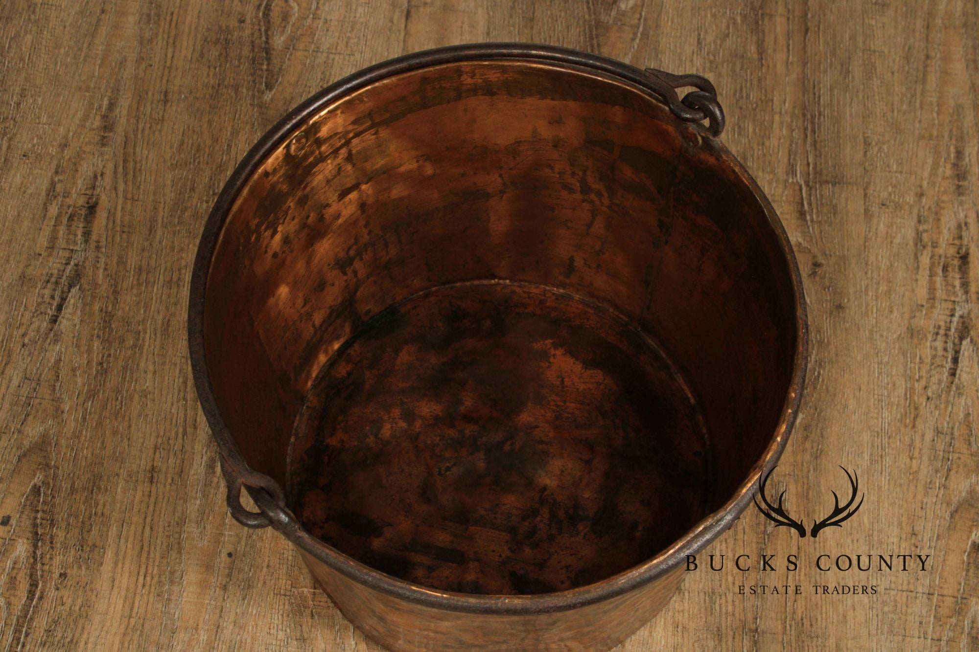 Antique Primitive Dovetailed Copper Kettle