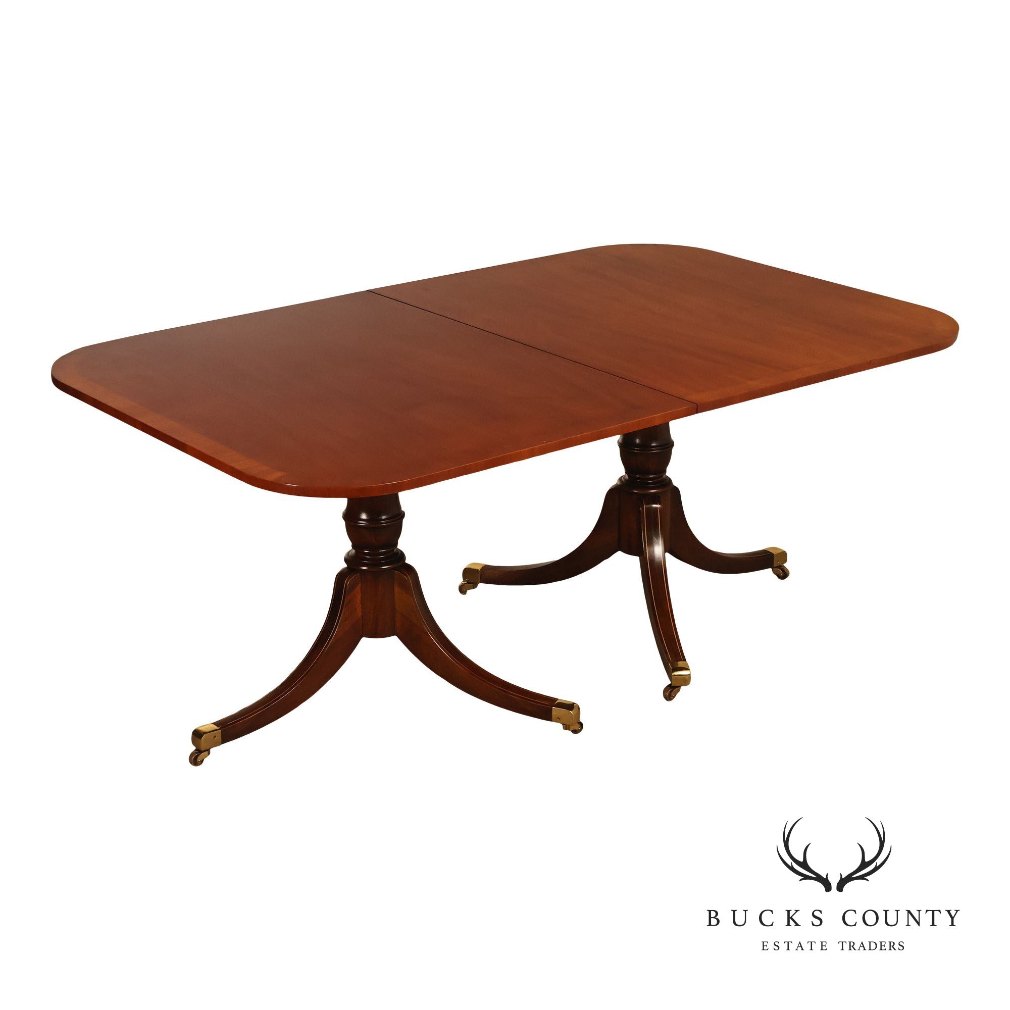 Federal Style Double Pedestal Mahogany Dining Table