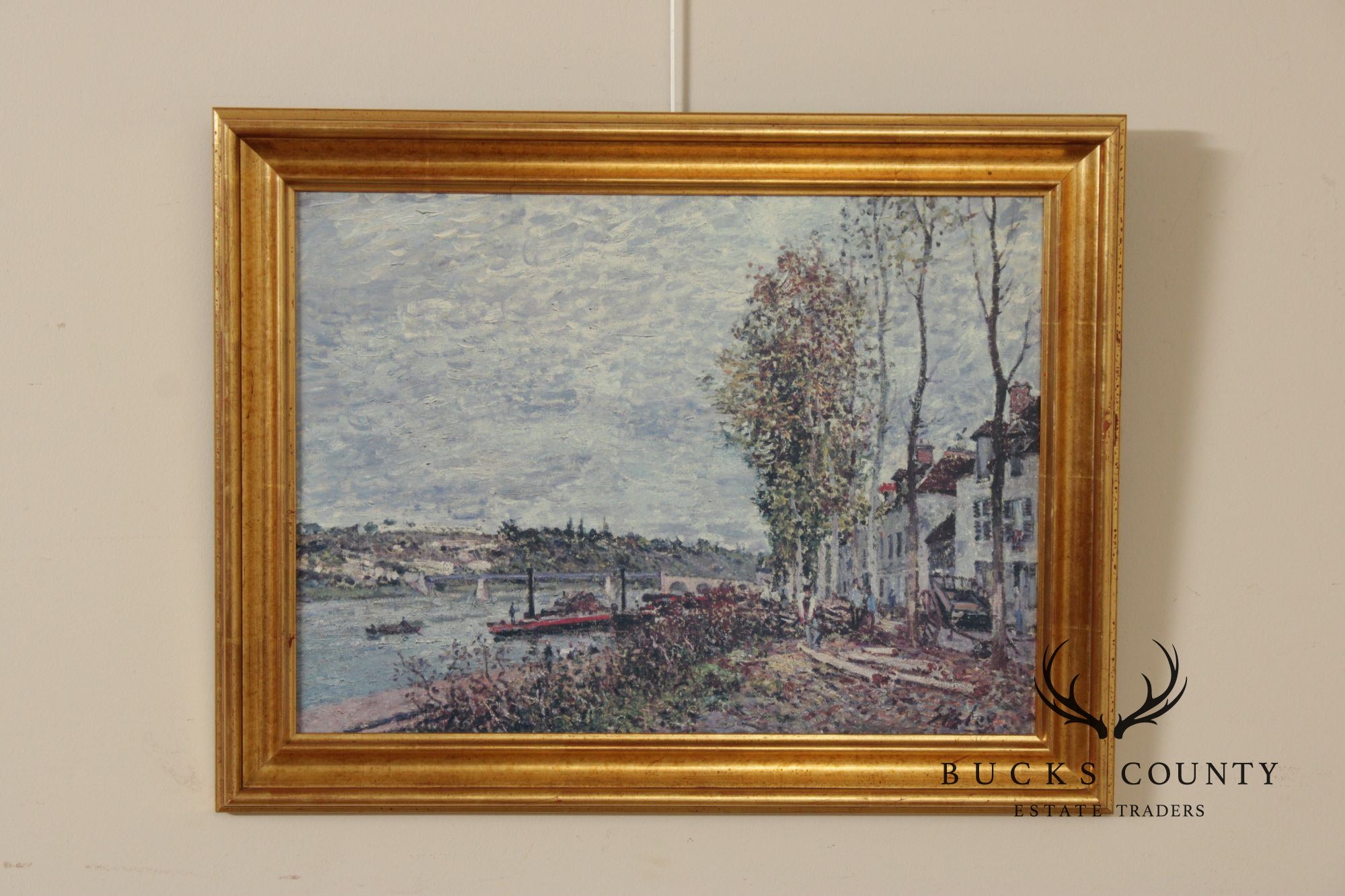 Alfred Sisley Impressionist Print, 'Overcast Day at Saint-Mammès'