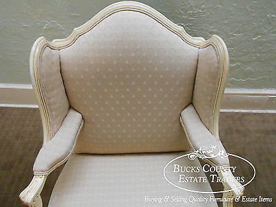 Custom Wide Seat French Louis XV Wing Chair Fauteuil