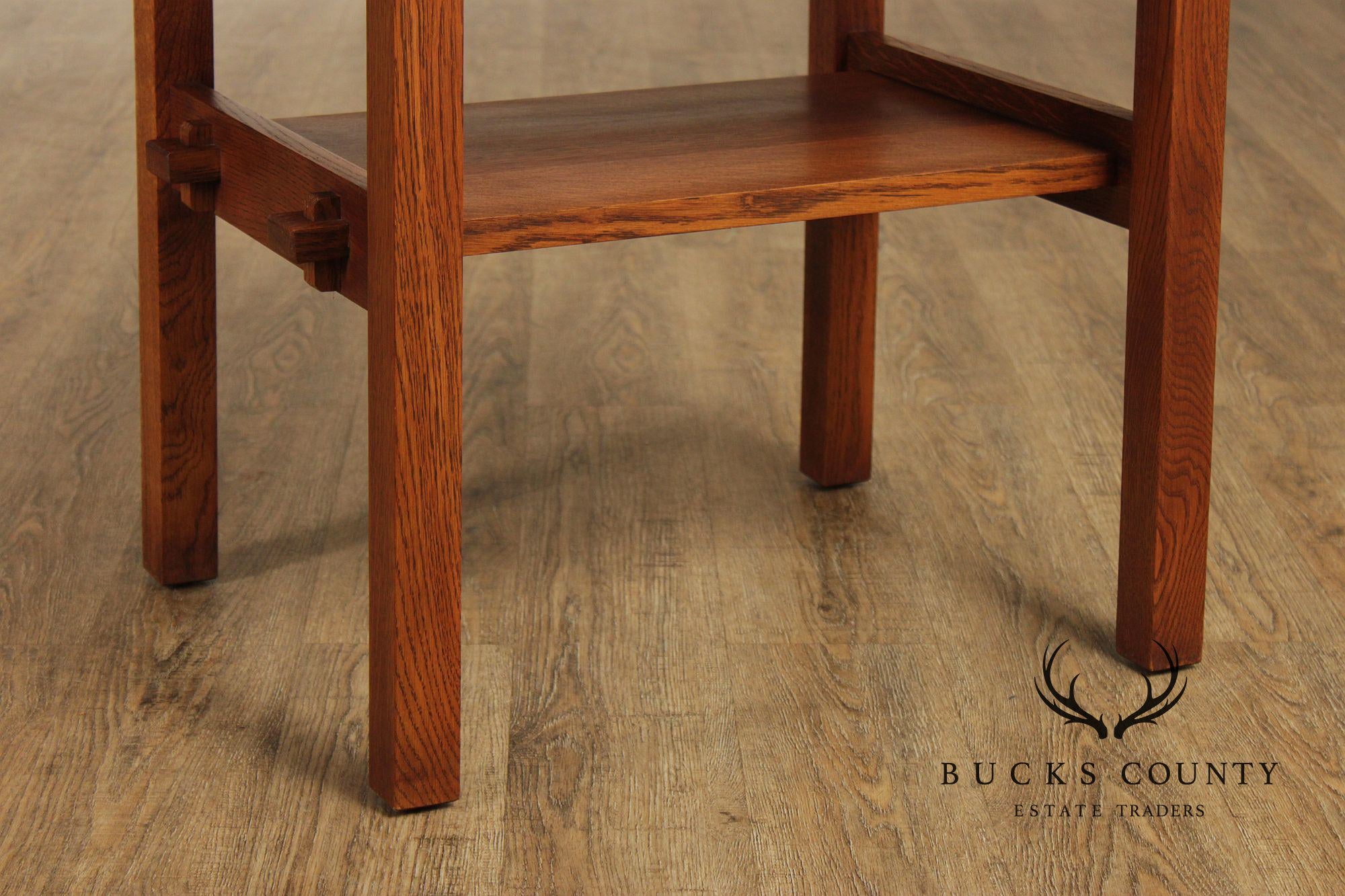 Stickley Mission Collection Pair Of Oak Tile Top End Tables