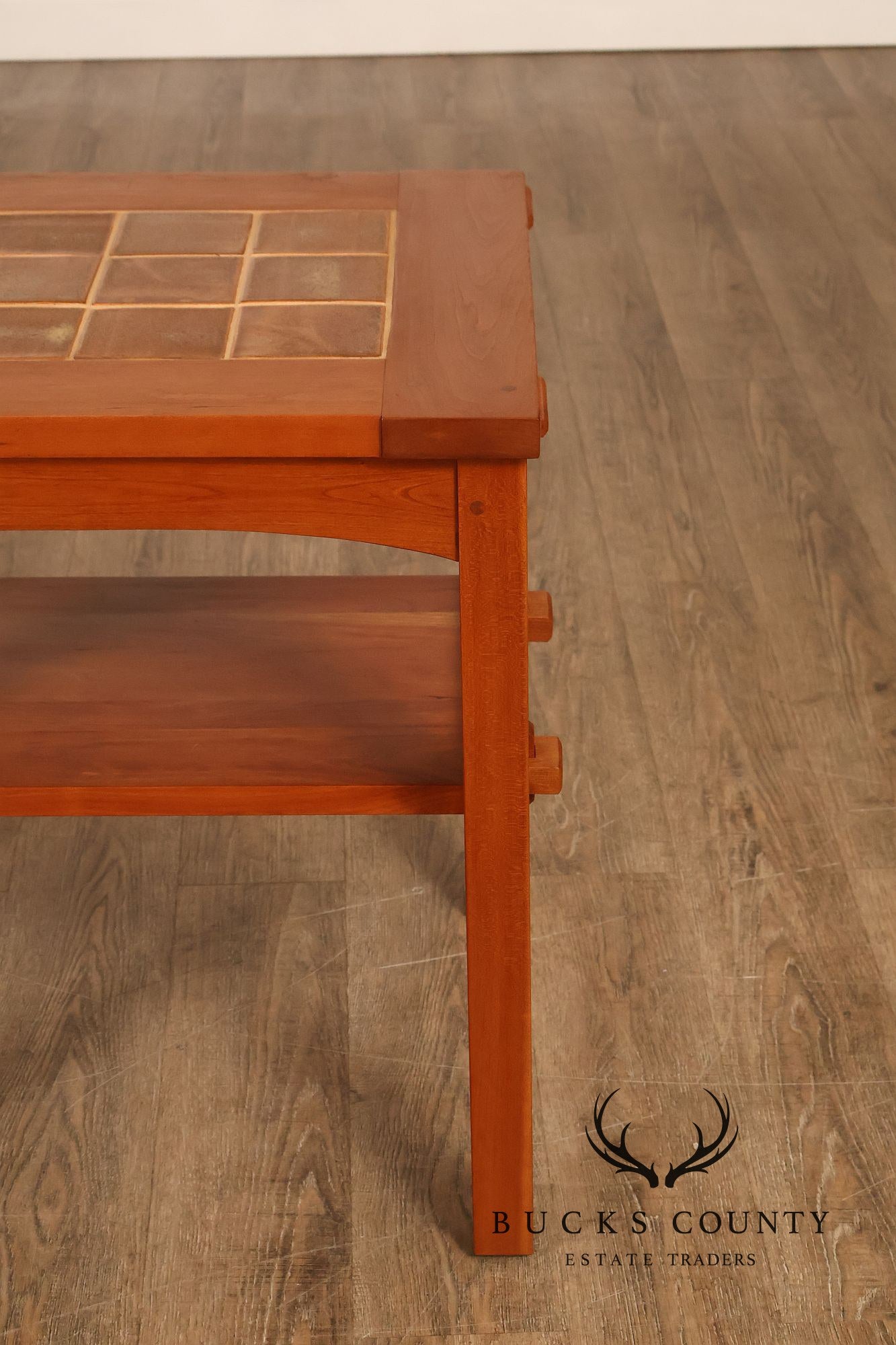Stickley Mission Collection Pair Of Cherry Tile Top End Tables