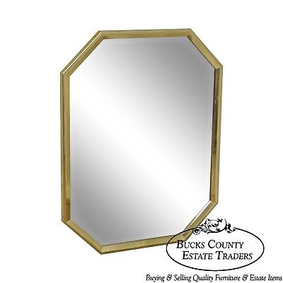 Friedman Brothers Brass Frame Octagon Beveled Wall Mirror