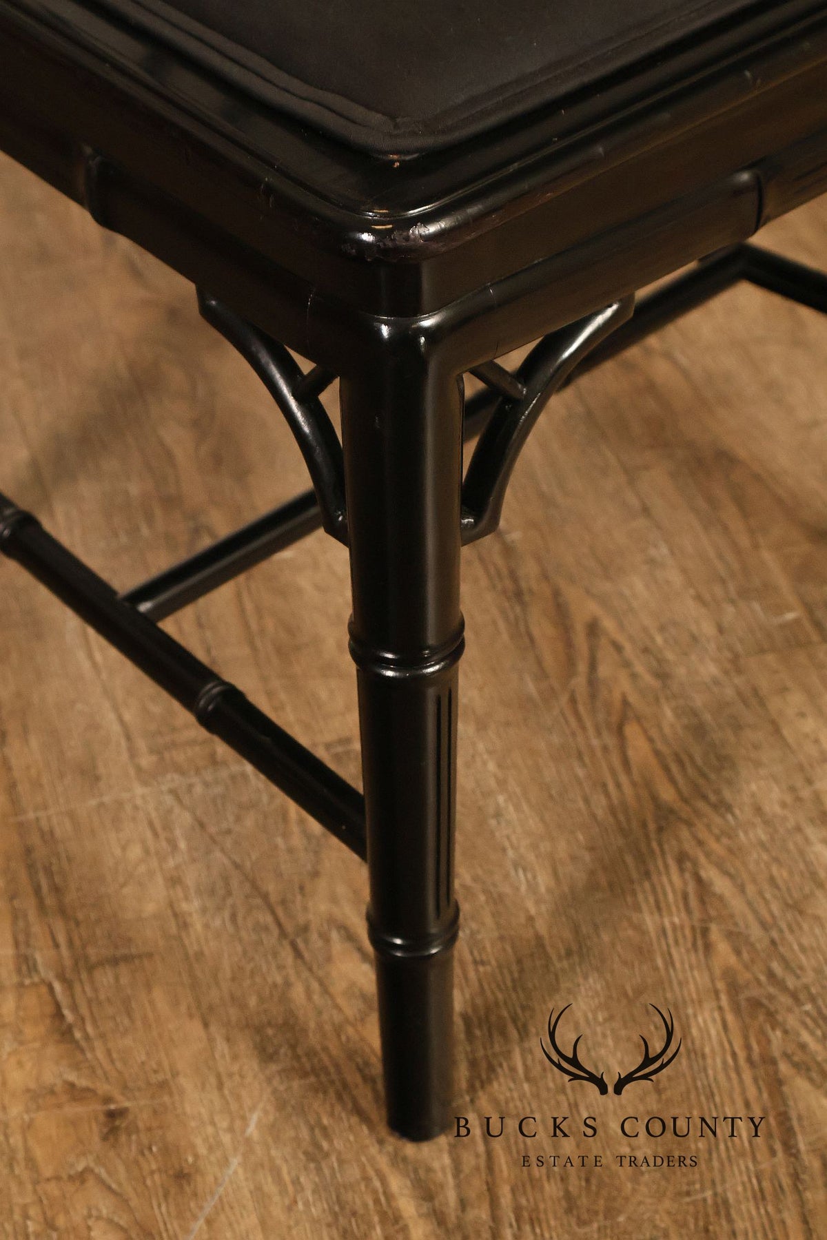 Chinese Chippendale Style Set of Four Faux Bamboo Dining Chairs