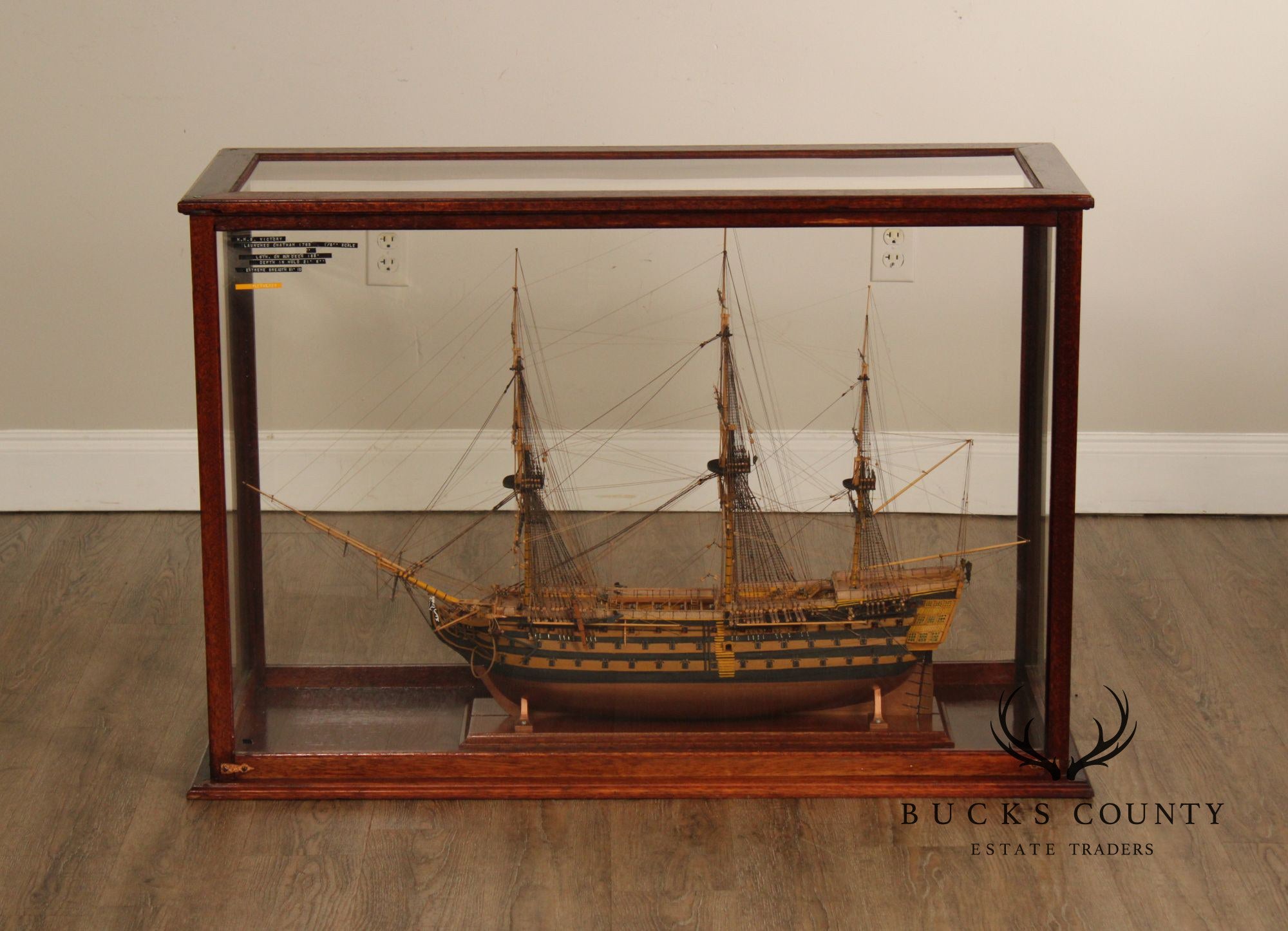 Model Ship 'HMS Victory' In Wooden Display Case