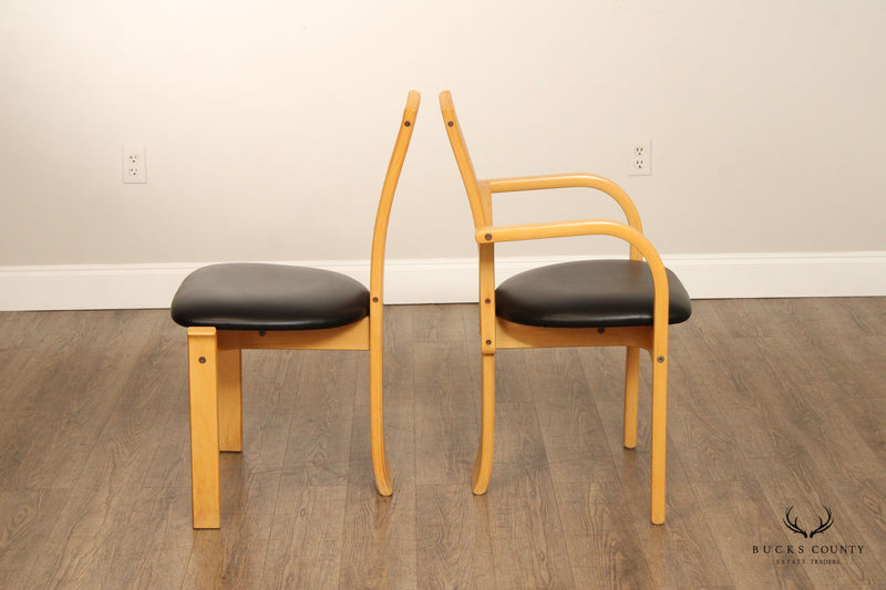 Torstein Nilsen Westnofa Postmodern Set of Six 'Totem' Dining Chairs
