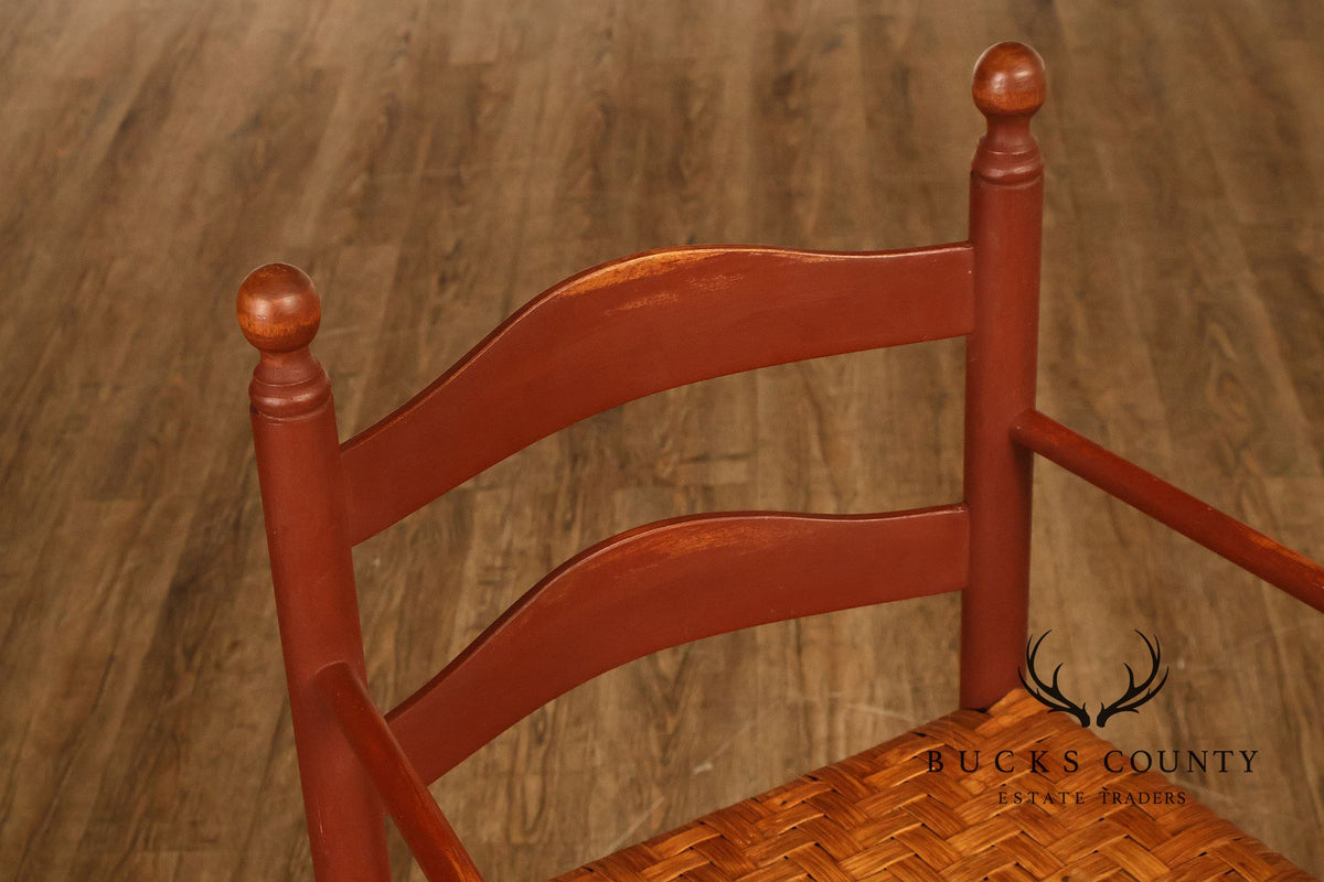 Shaker Style Pair of Rush Seat Counter Stools