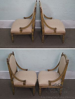 Quality Pair of French Louis XV Style Painted Slipper Chairs