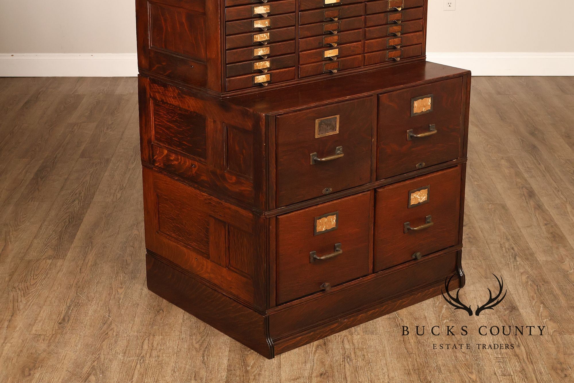 Yawman & Erbe Antique Oak Multi-Drawer File Cabinet