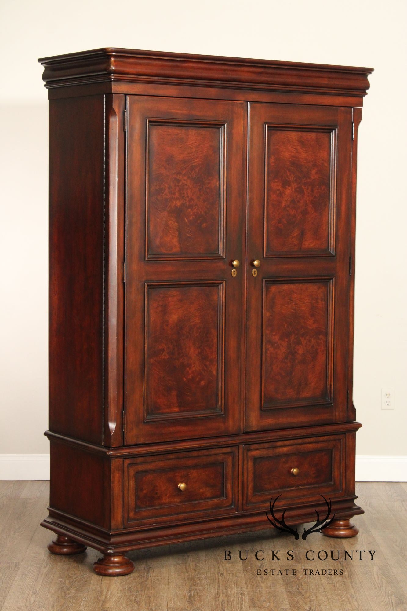 Bernhardt Rustic European Style Burlwood Armoire