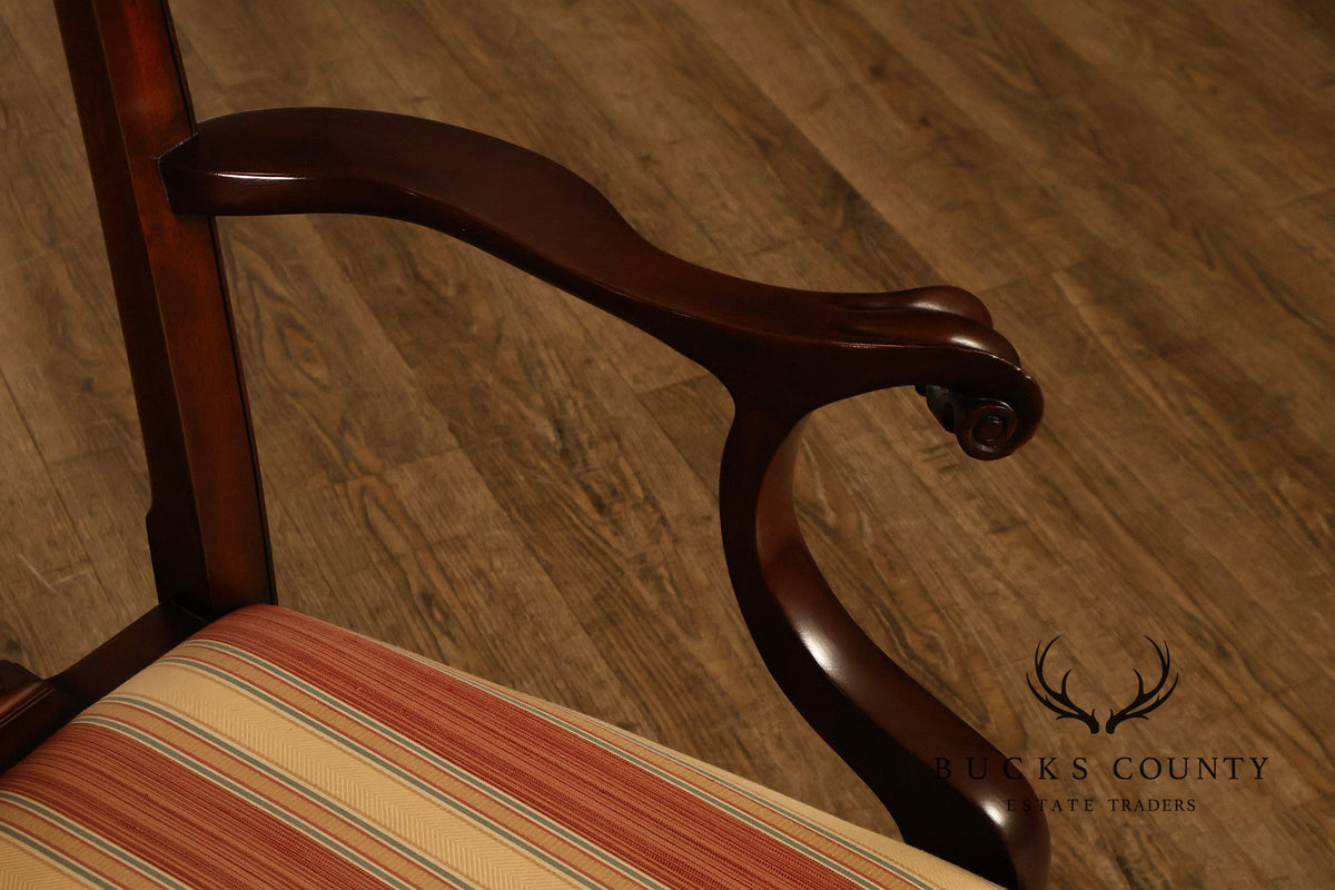 Henkel Harris Set Of Eight Chippendale Mahogany Dining Chairs