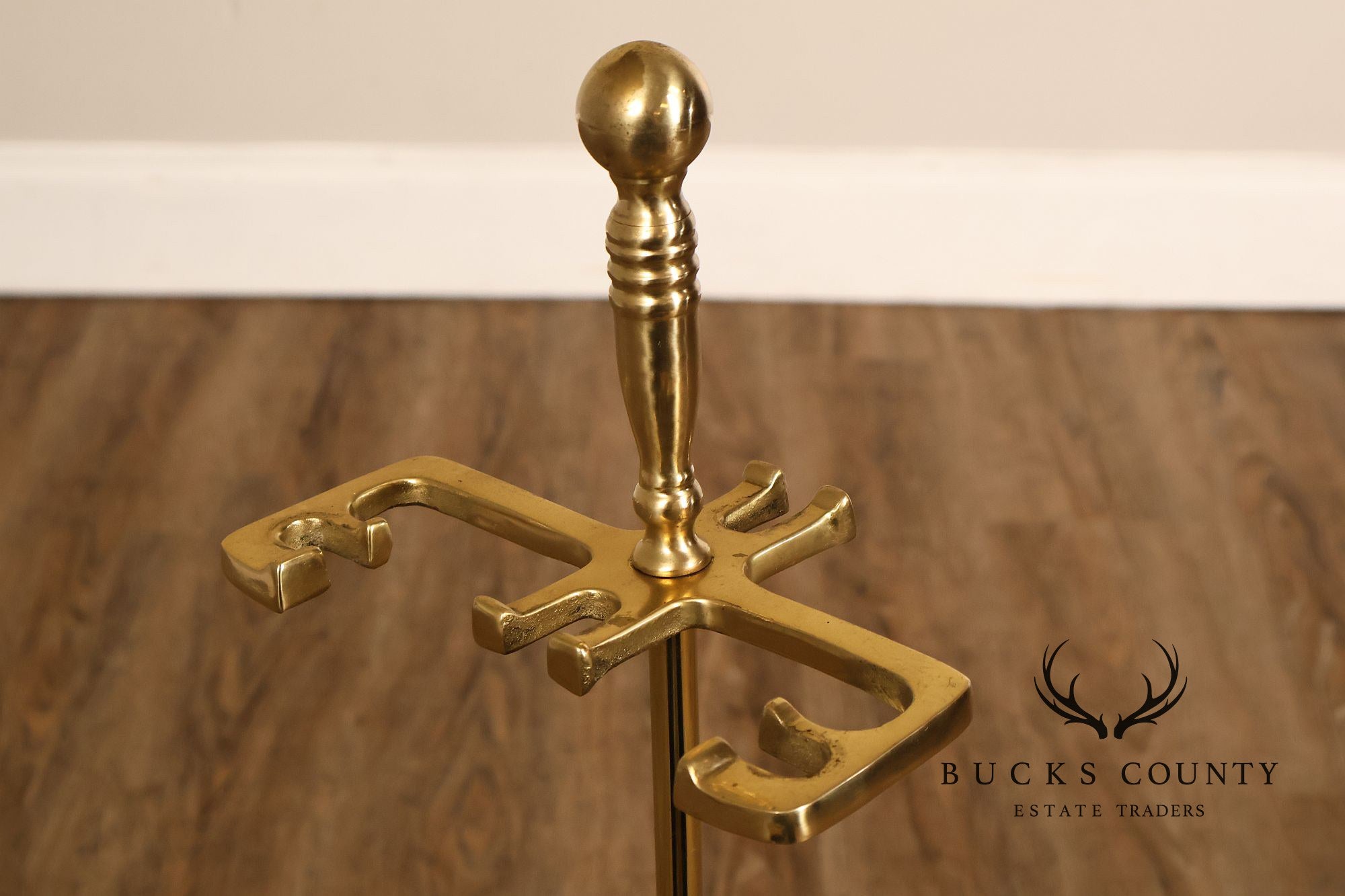 Traditional Five-Piece Brass Fireplace Tool Set