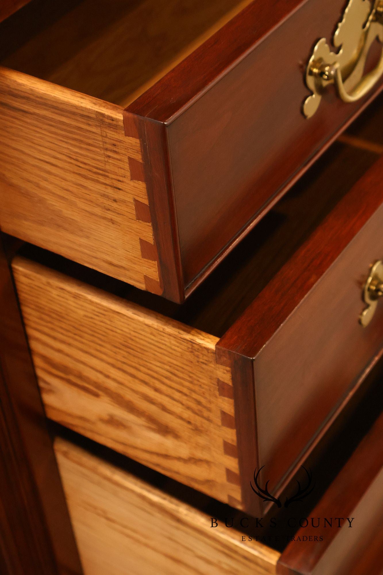 Henkel Harris Chippendale Style Cherry Double Dresser