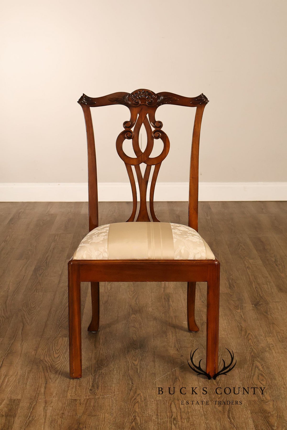 Baker Furniture Chippendale Style Set of Twelve Mahogany Dining Chairs