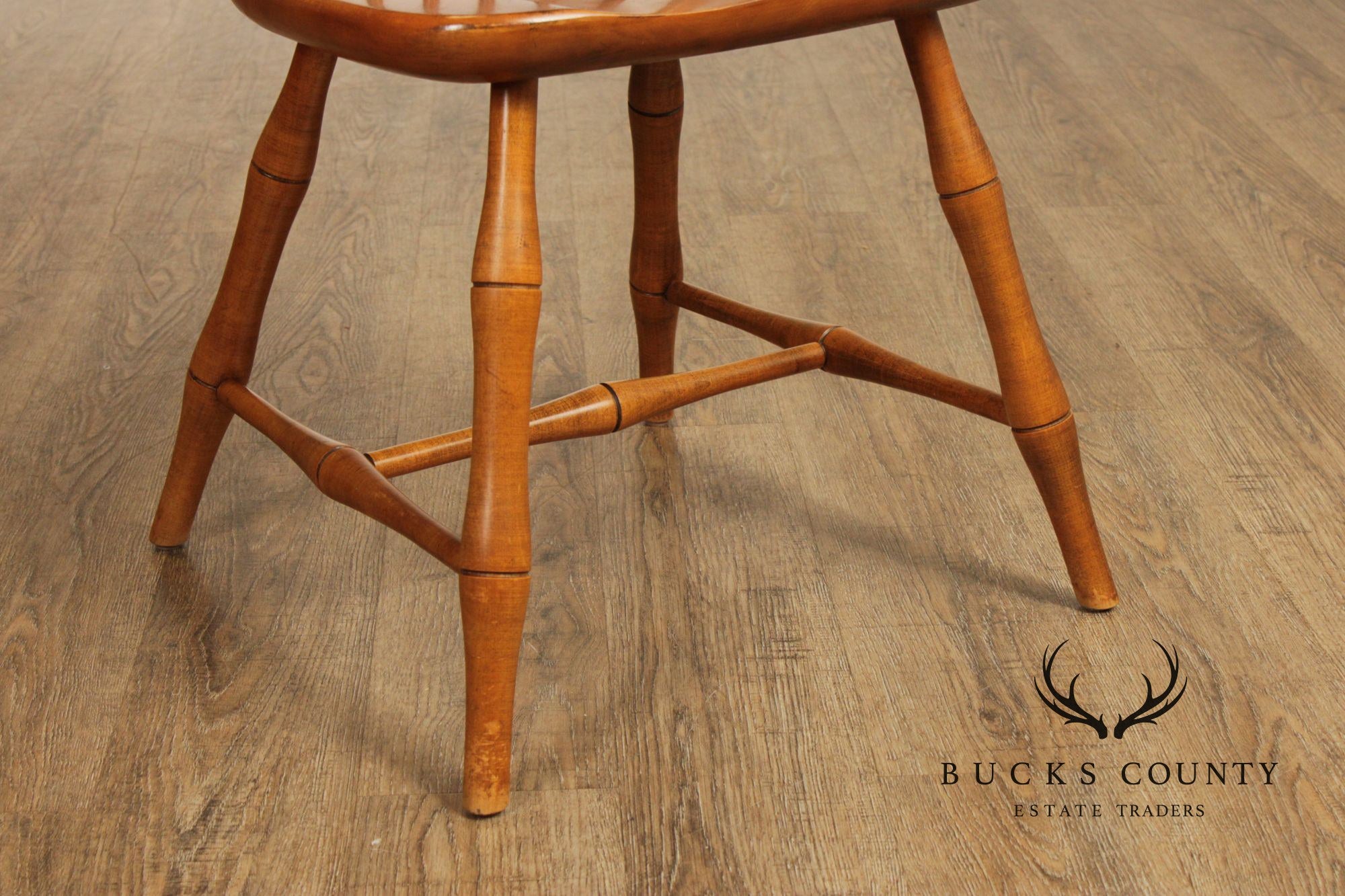 Ethan Allen Circa 1776 Collection Maple Set Of Eight Birdcage Windsor Dining Chairs
