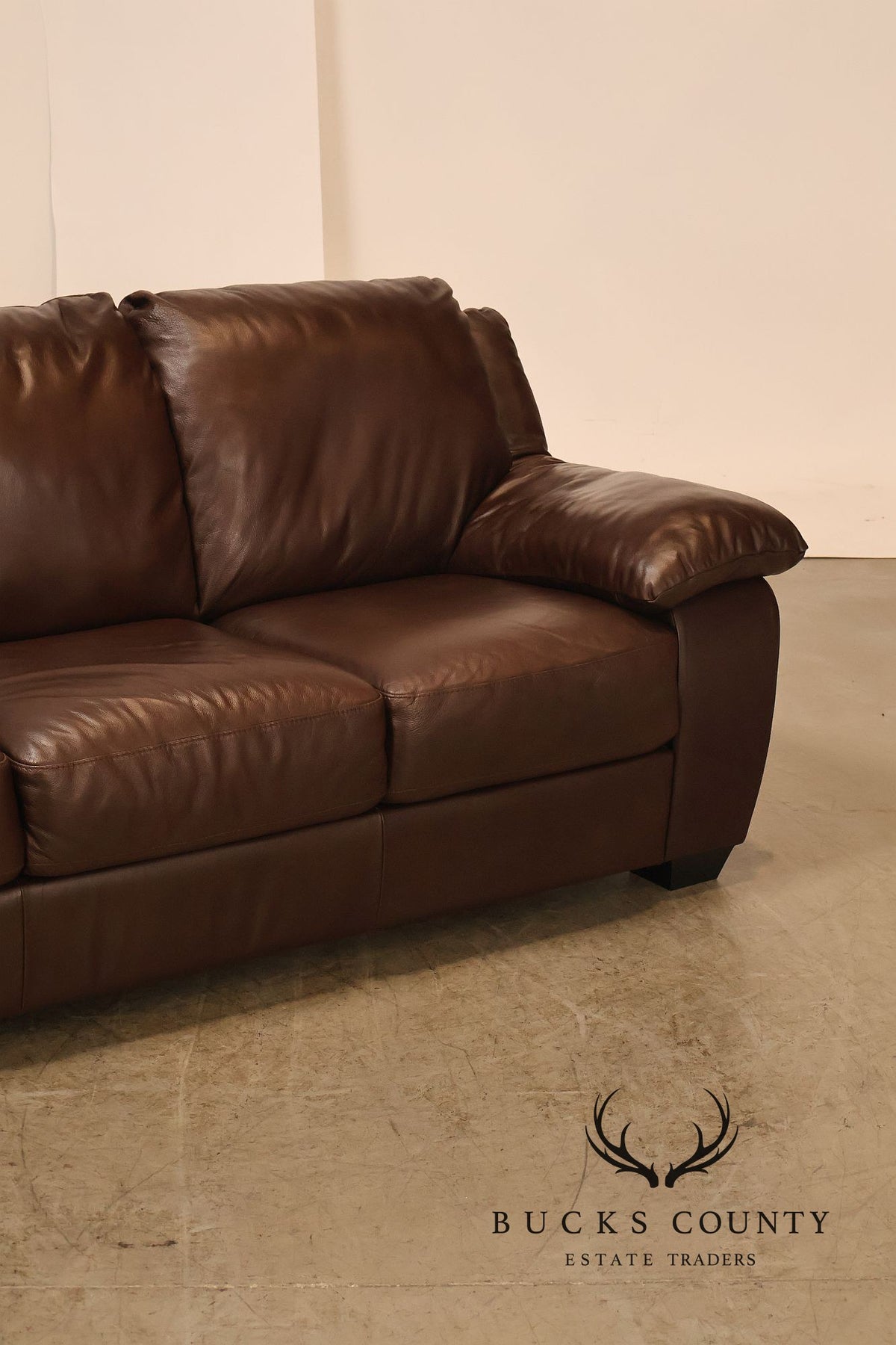 Italsofa Contemporary Brown Leather Three Seat Sofa