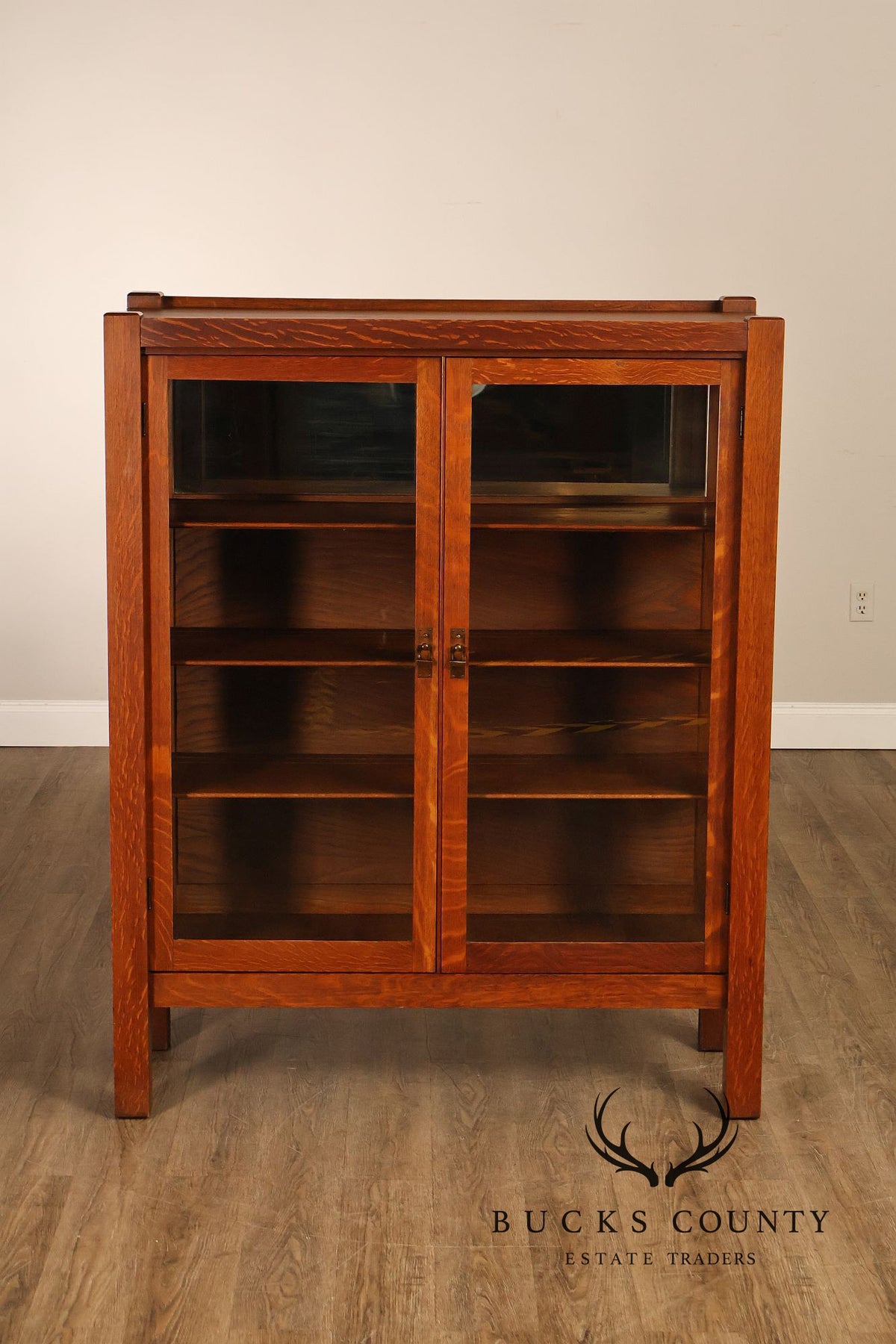 Antique Grand Rapids Mission Oak China Cabinet