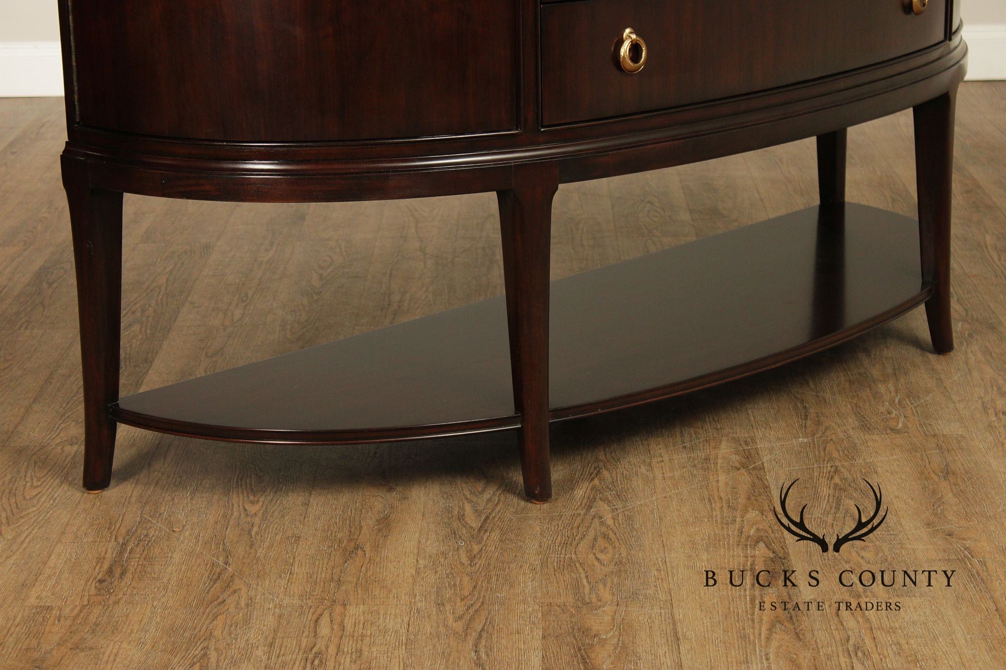 Thomasville Art Deco Style Bogart Collection Granite Top Demilune Sideboard