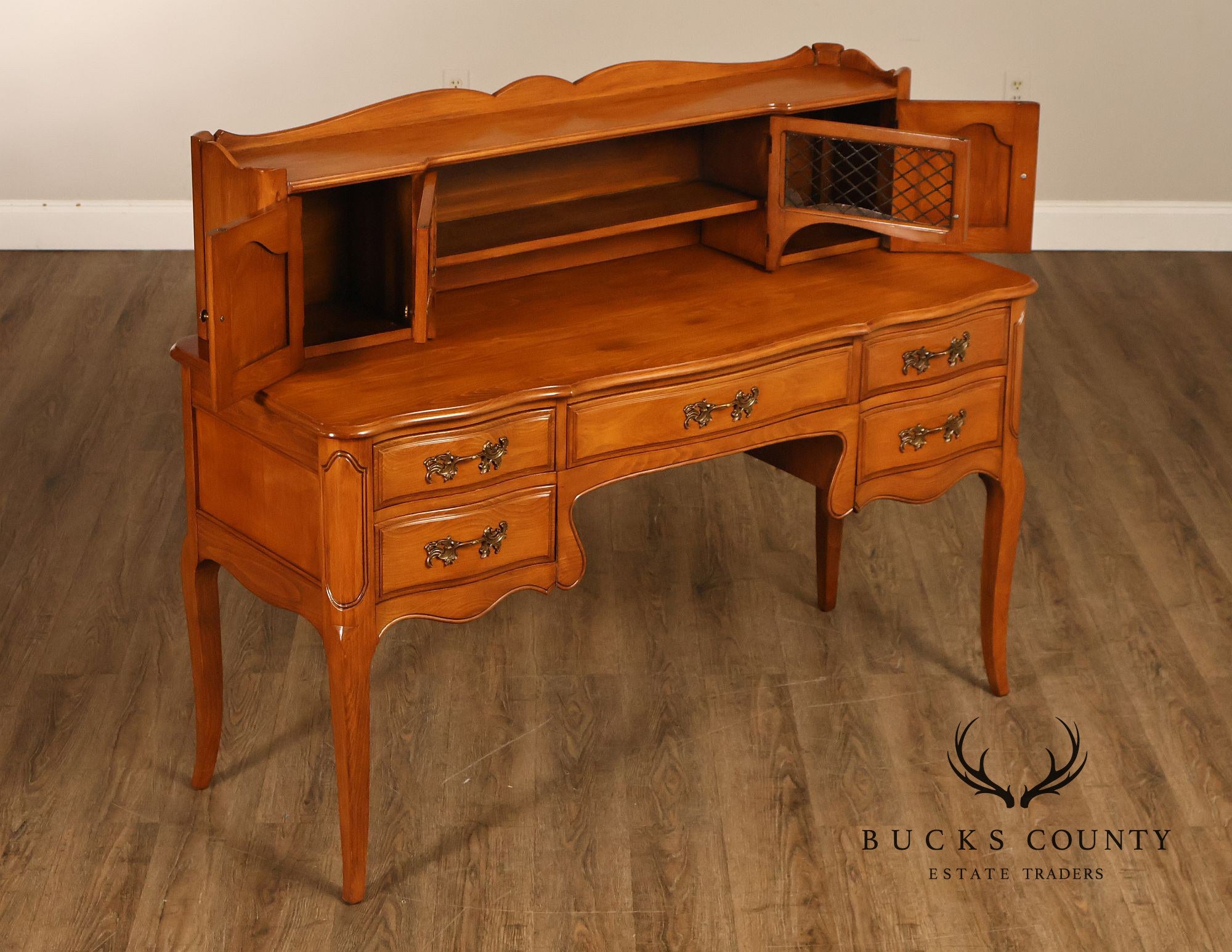 Davis Cabinet Company French Provincial Style Desk With Hutch And Chair