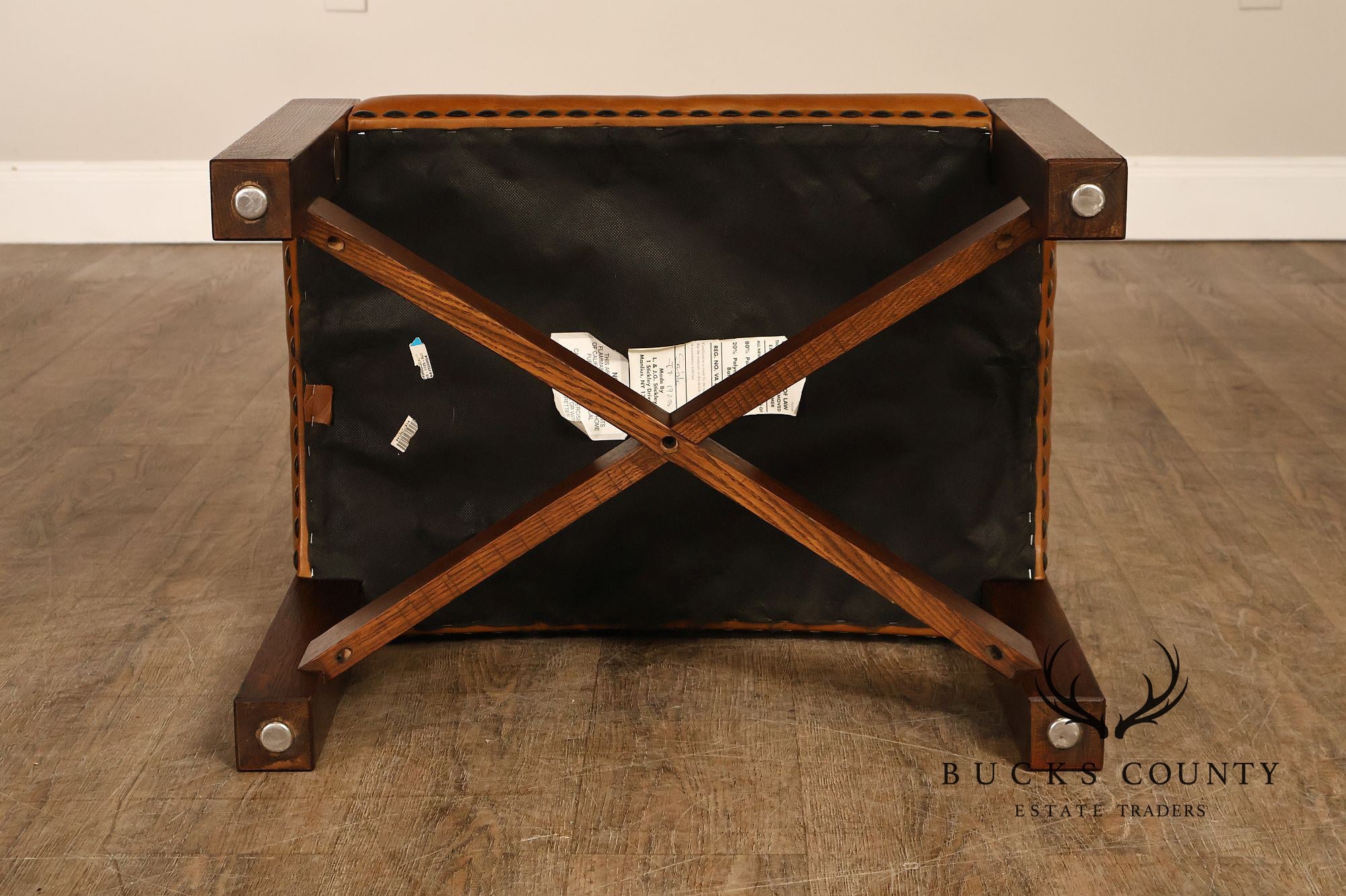 Stickley Mission Collection Oak and Leather Eastwood Footstool