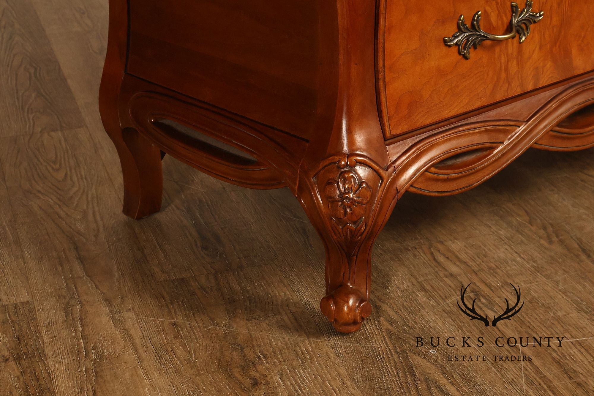 Century Furniture Pair of Marble Top Bombe Chests