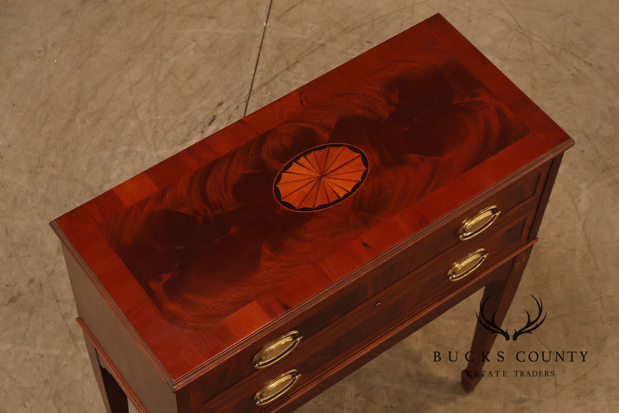 Hekman Federal Style Mahogany Inlaid Silver Chest