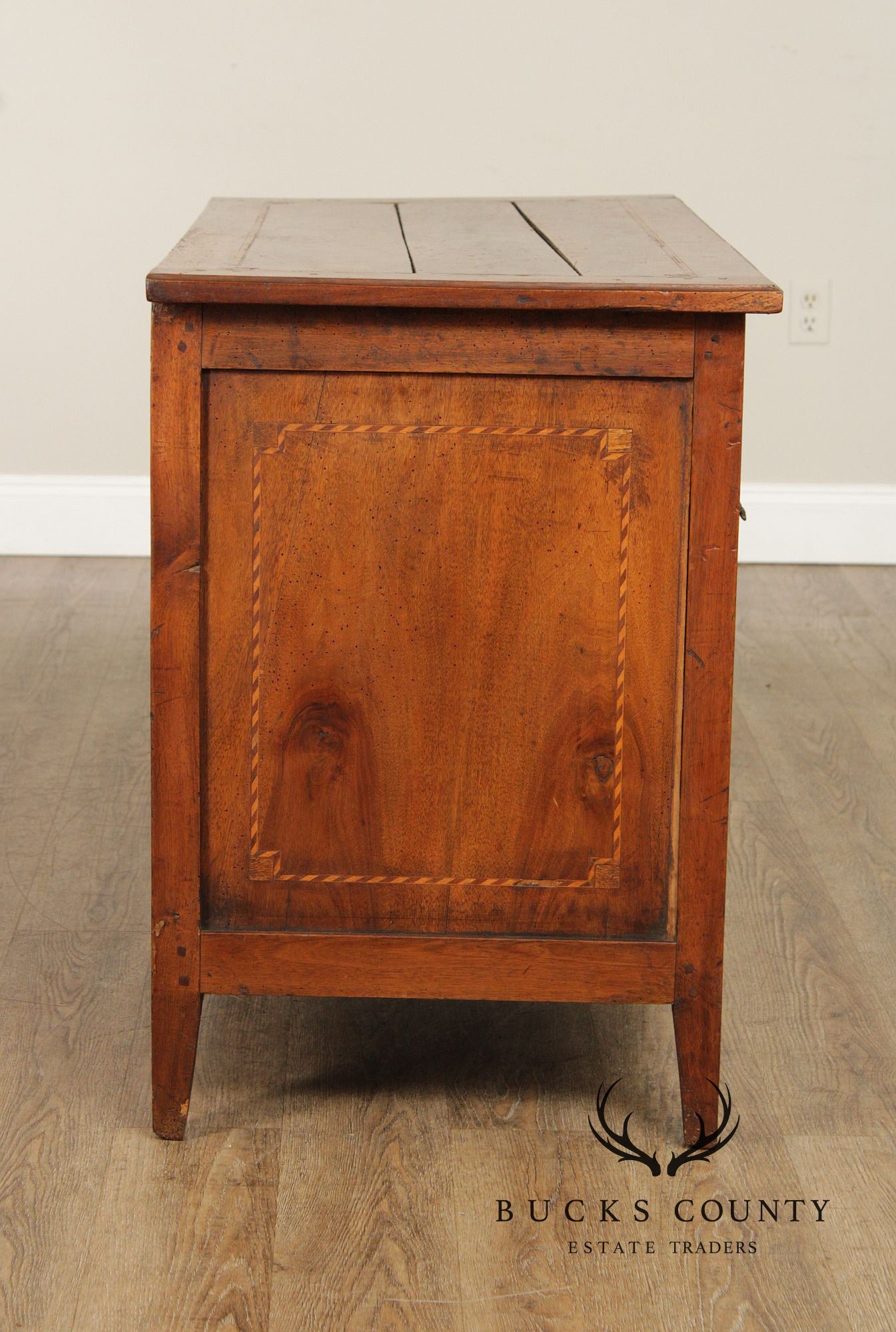 Antique 18th Century French Louis XVI Inlaid Walnut Commode