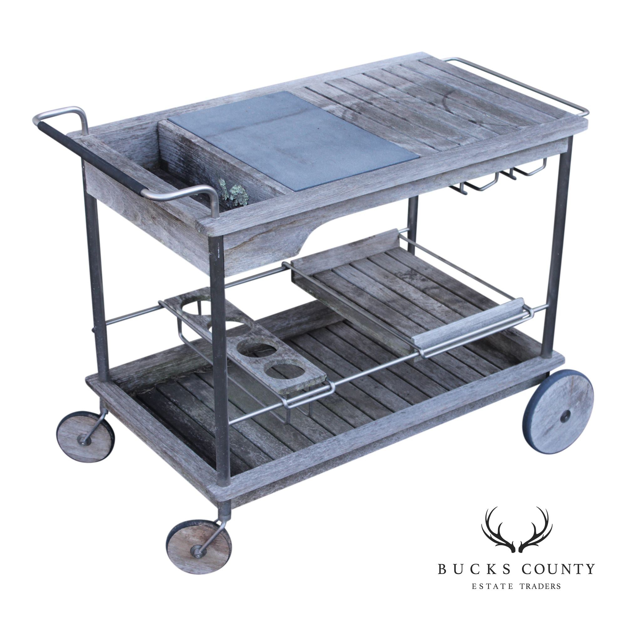 Gloster Teak Outdoor Bar Cart