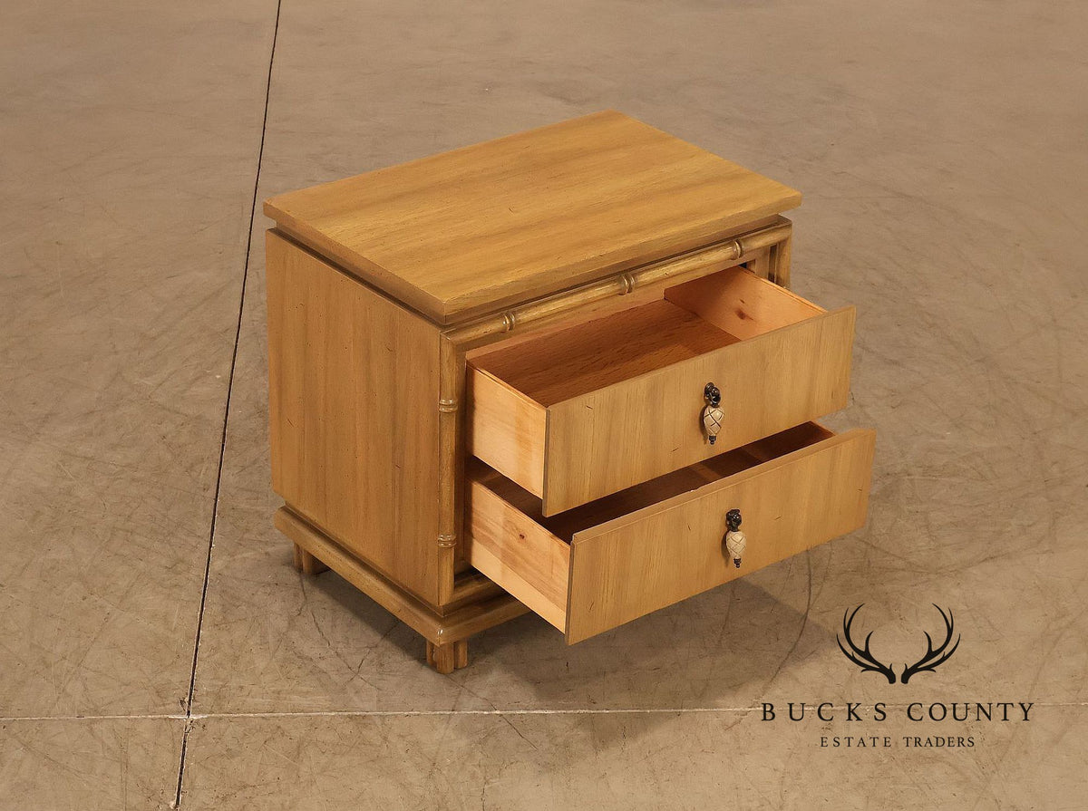 American Of Martinsville Pair Of Faux Bamboo Two-Drawer Nightstands