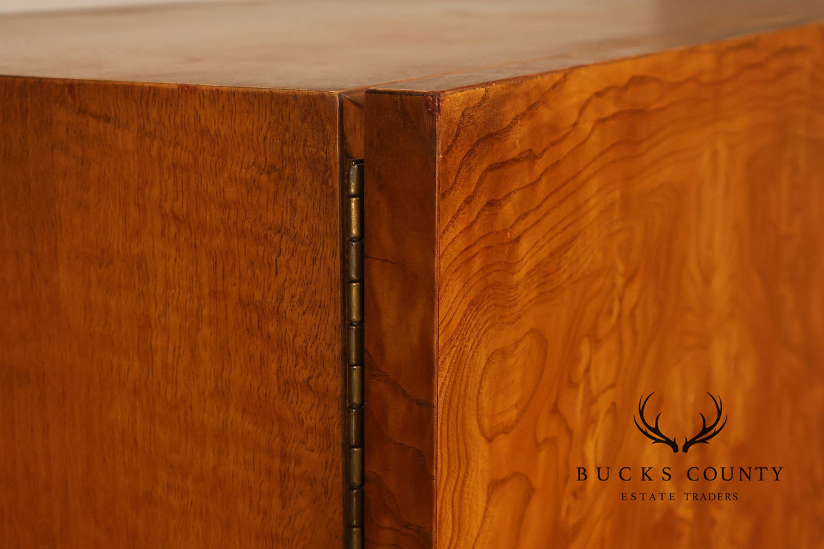 Lane Mid Century Modern Burlwood Armoire
