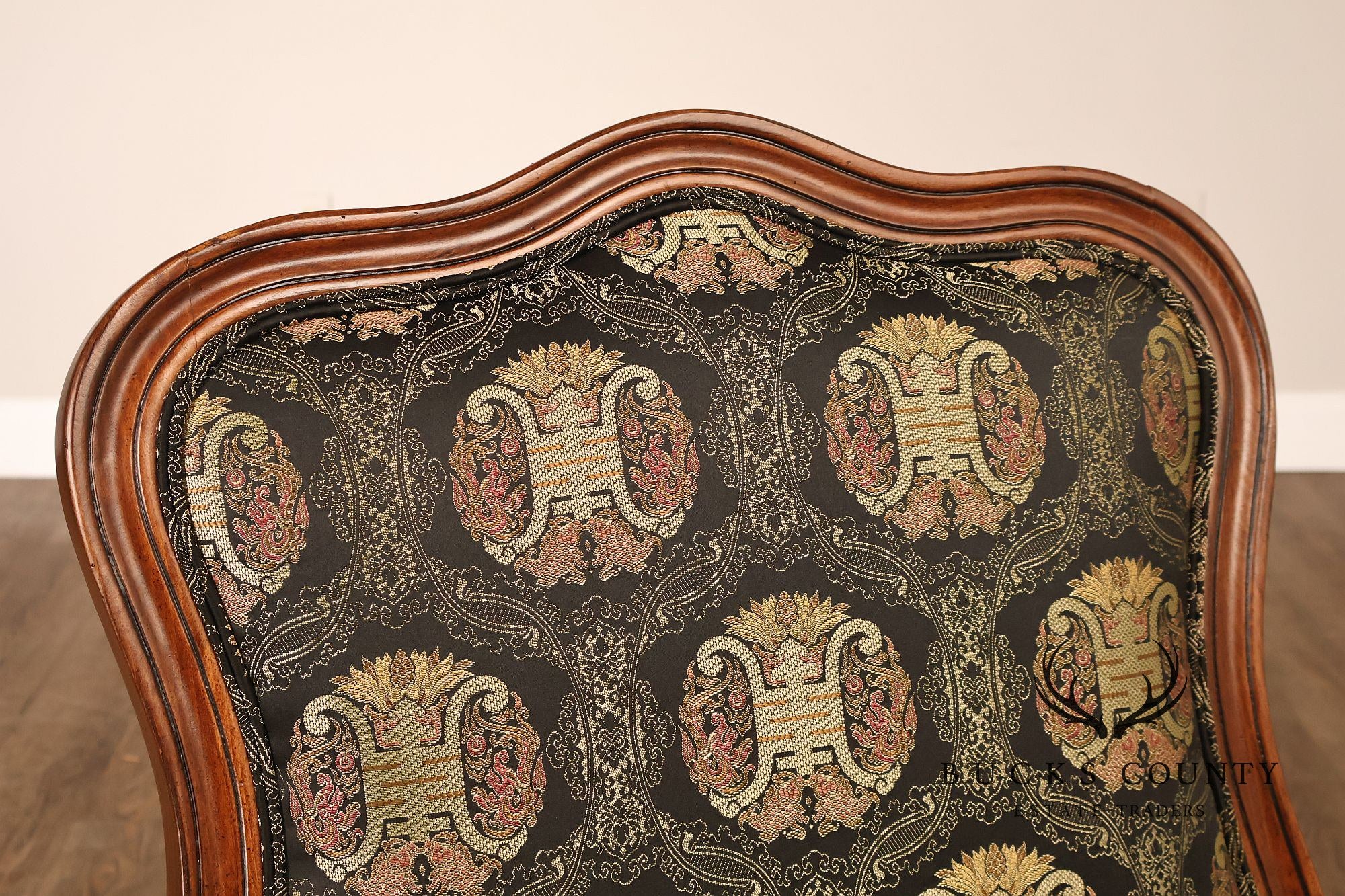 Ethan Allen French Louis XV Style Pair of Fauteuil Armchairs
