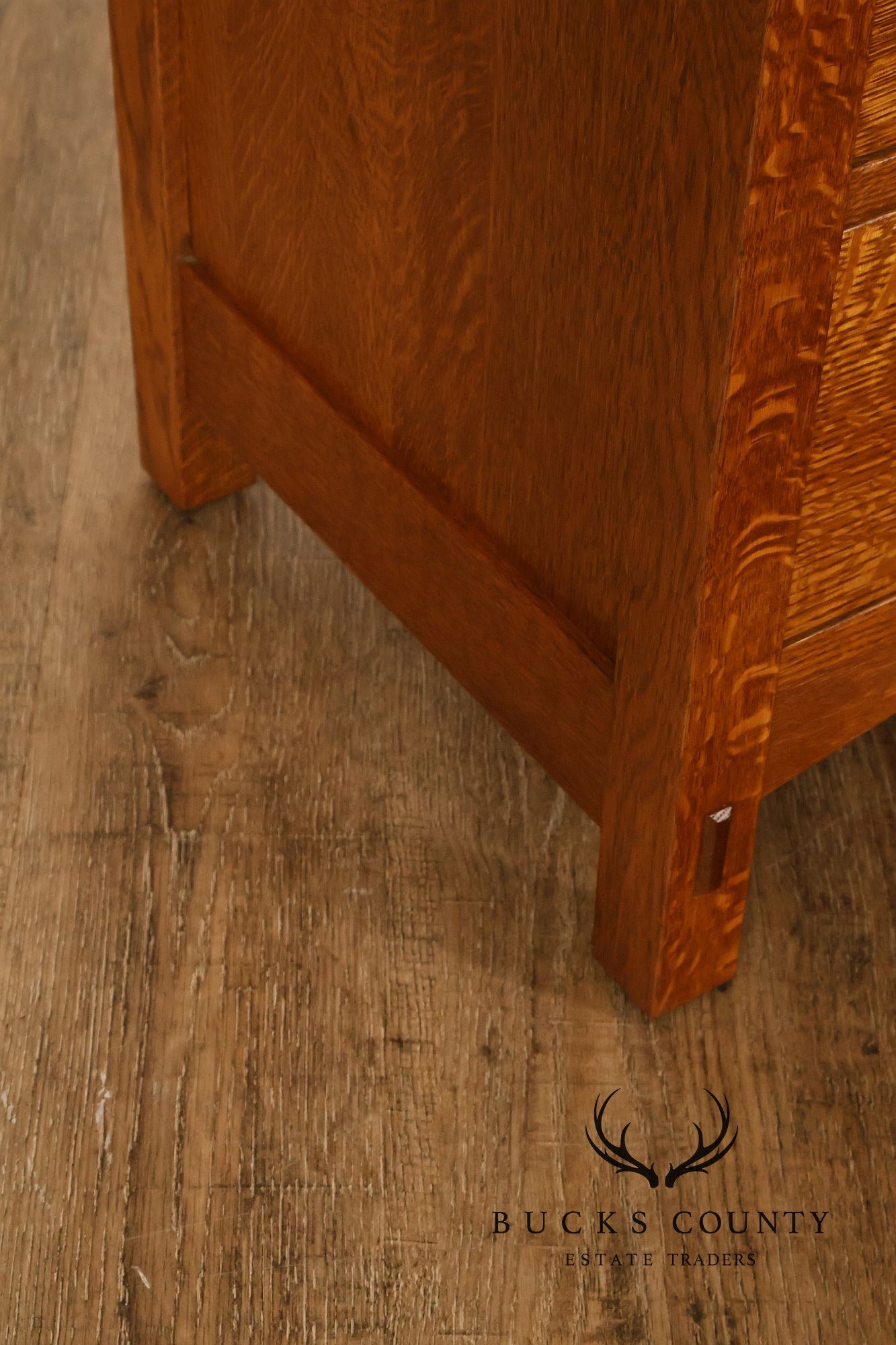 Stickley Mission Collection Pair Of Oak Three Drawer Nightstands